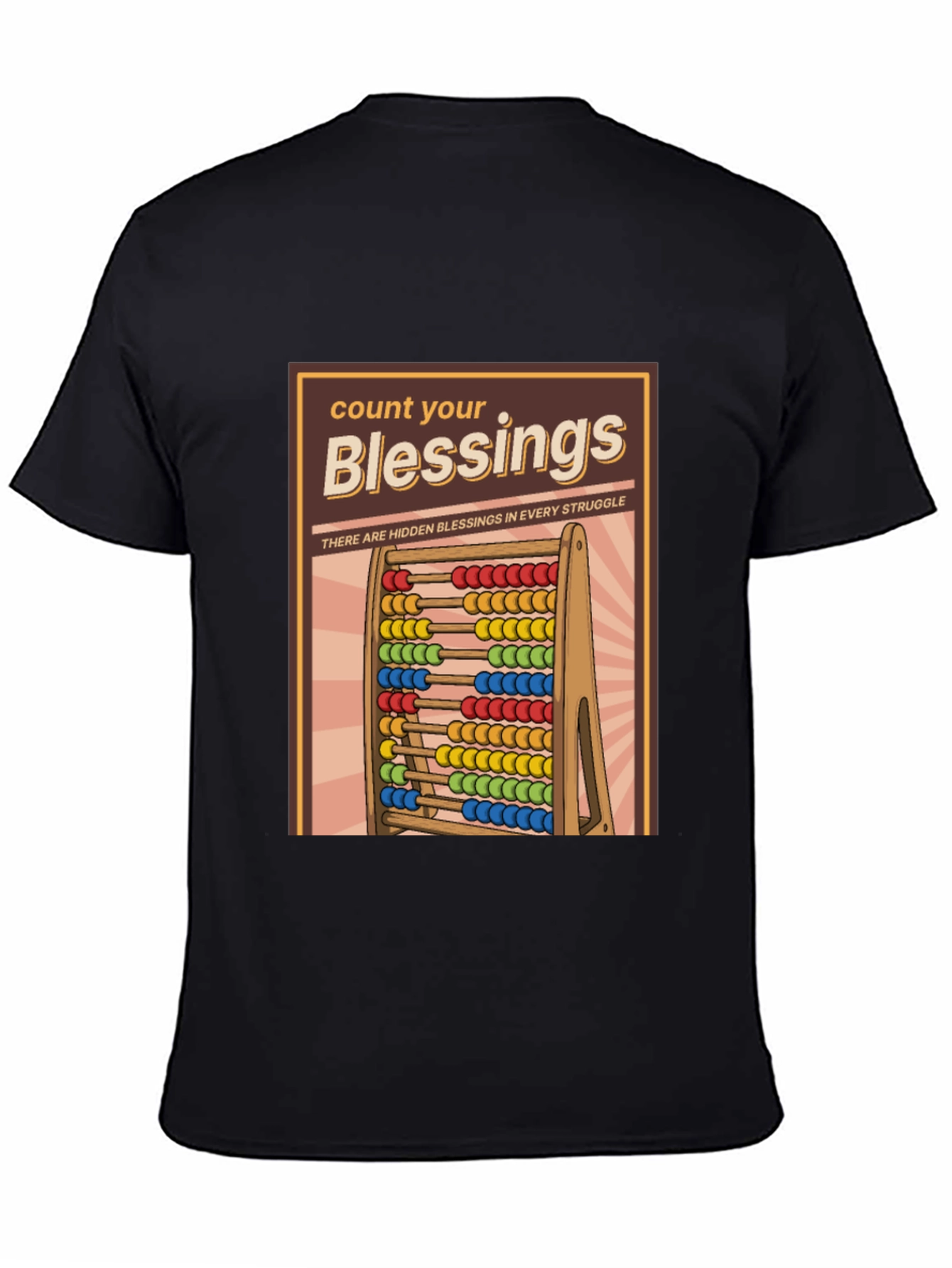 Black Count Your Blessings T-Shirt - Hidden Blessings in Struggle view 4