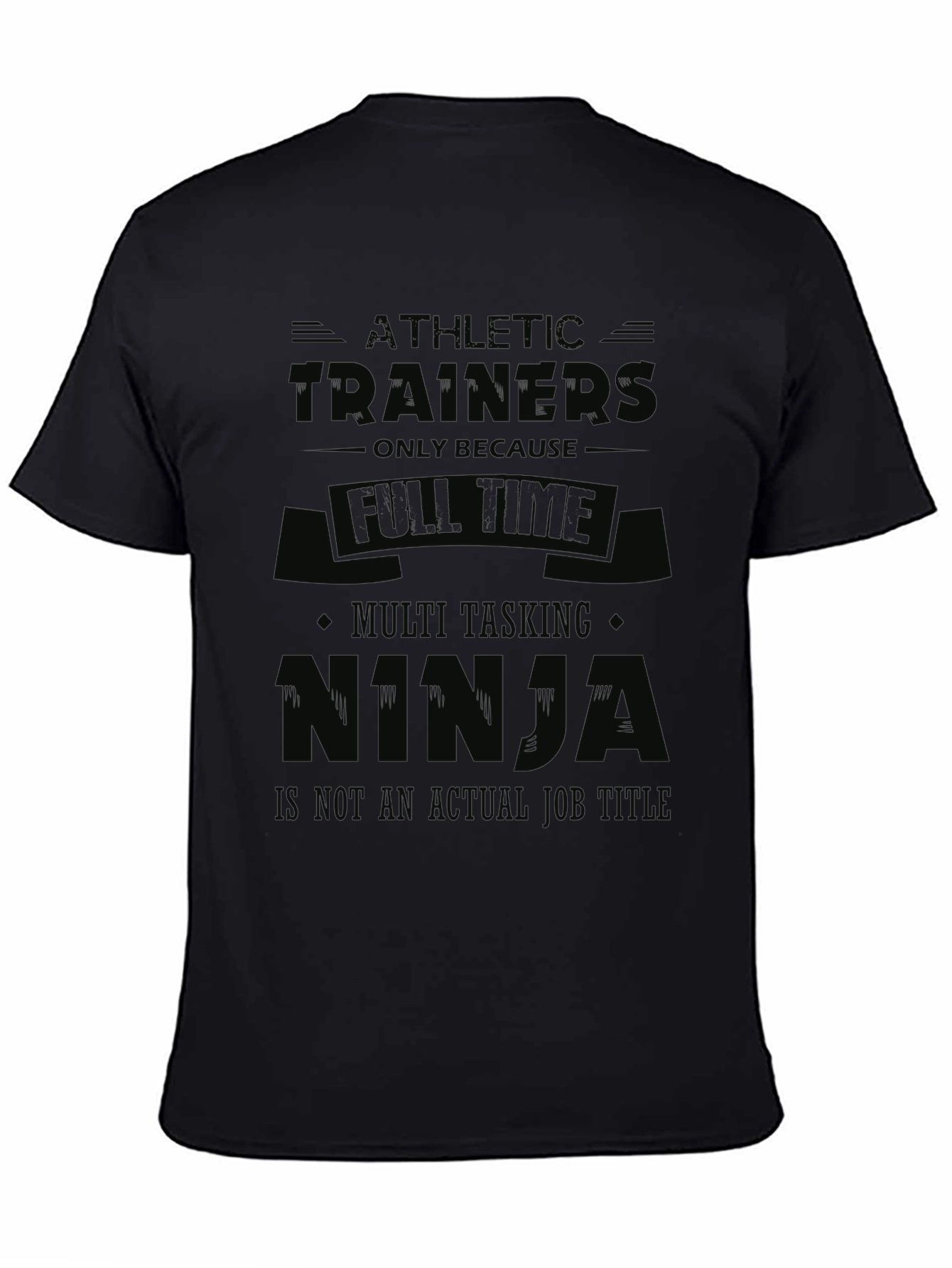 Black Athletic Trainer Ninja Black T-Shirt view 4
