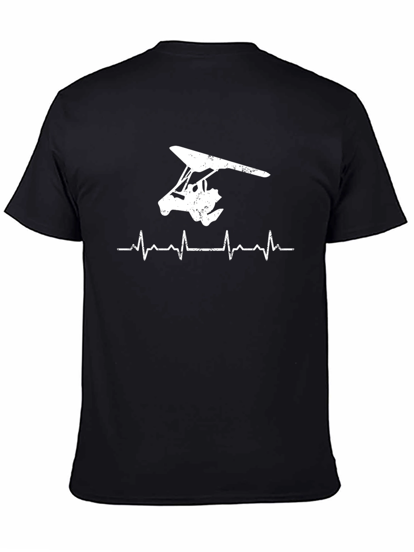 Black Hang Gliding Heartbeat T-Shirt view 4