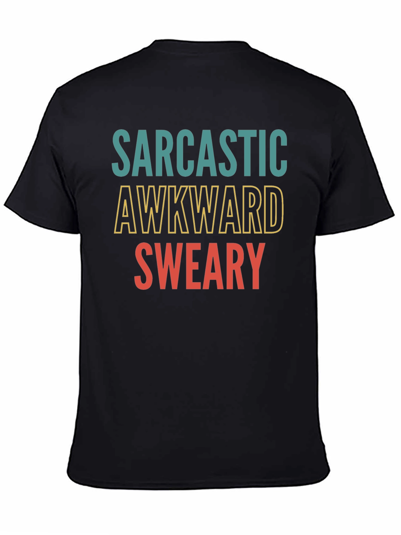 Black Sarcastic Awkward Sweary Graphic Tee view 4