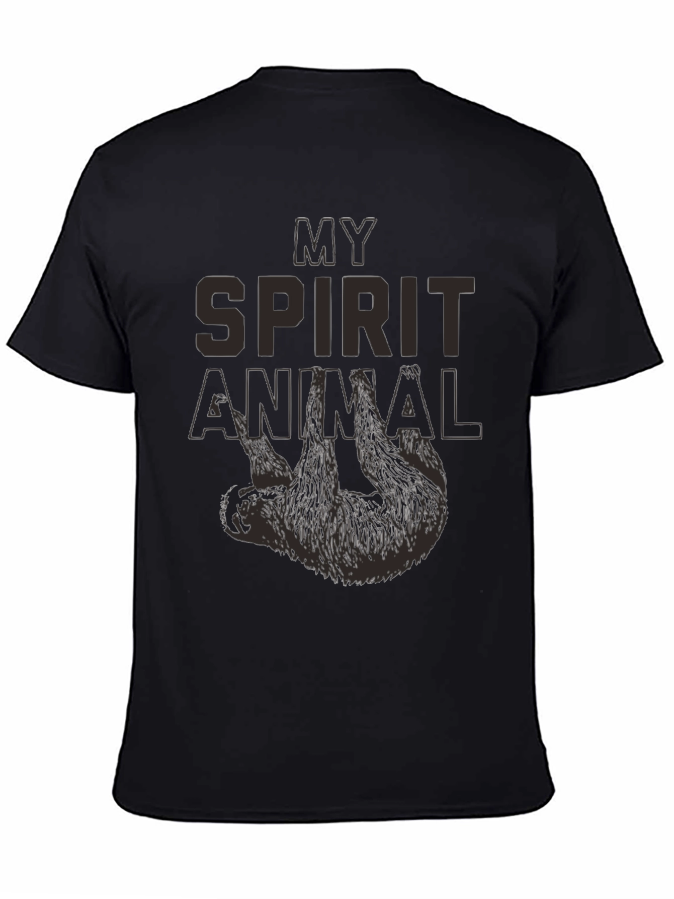 Black My Spirit Animal Sloth Graphic T-Shirt - Relaxed Fit view 4