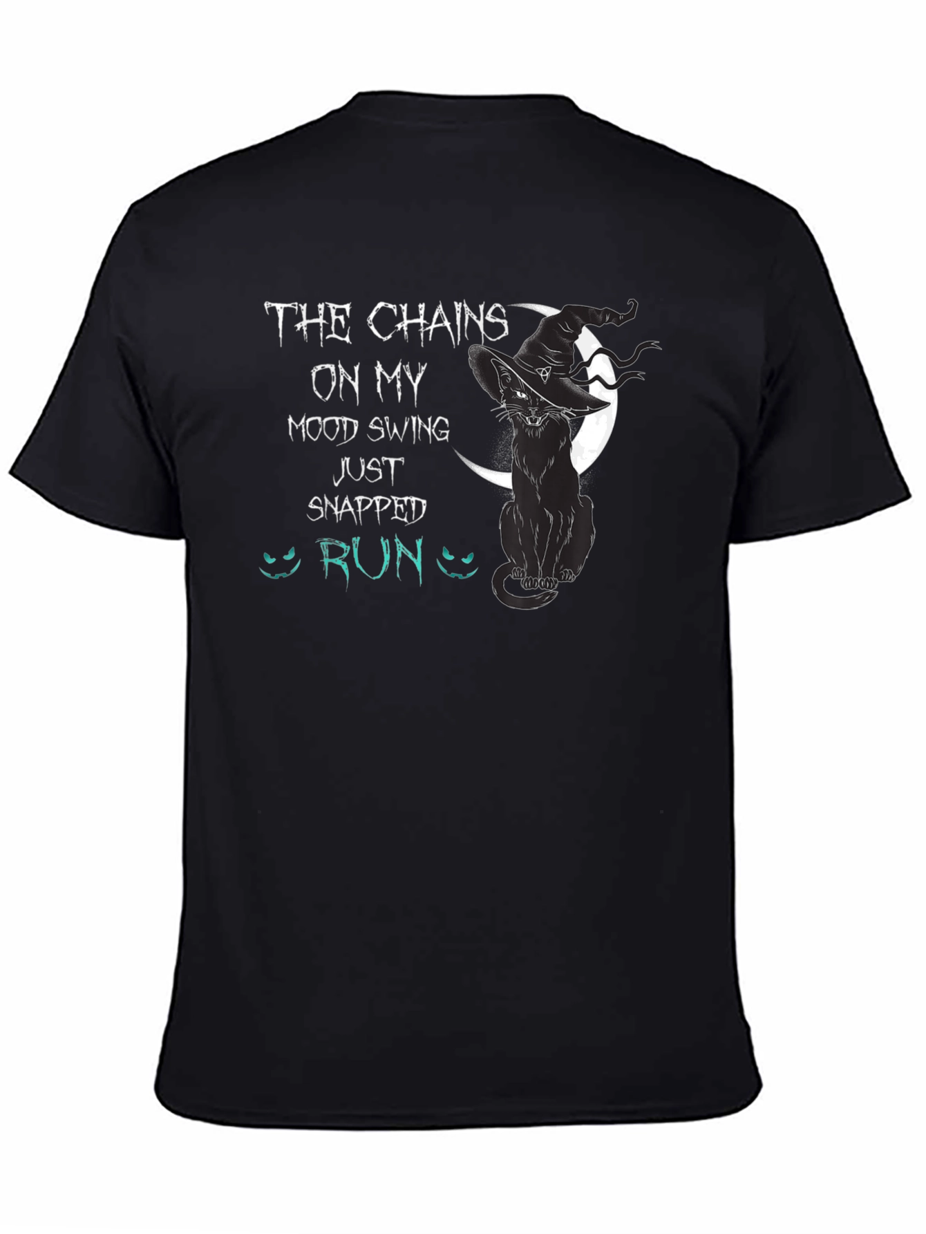 Black Chains on My Mood Swing Black Cat T-Shirt view 4