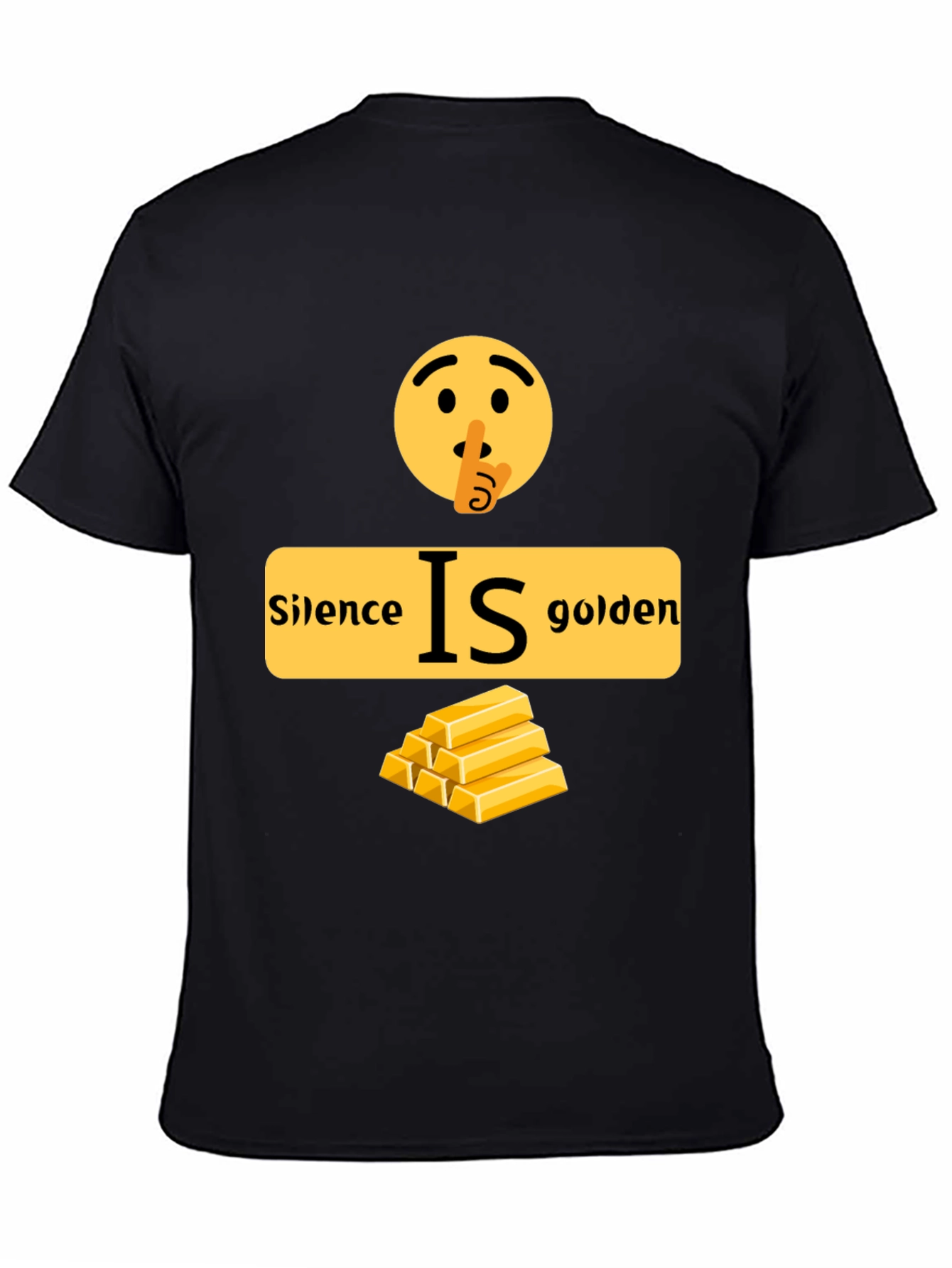 Black Silence is Golden Graphic T-Shirt view 4