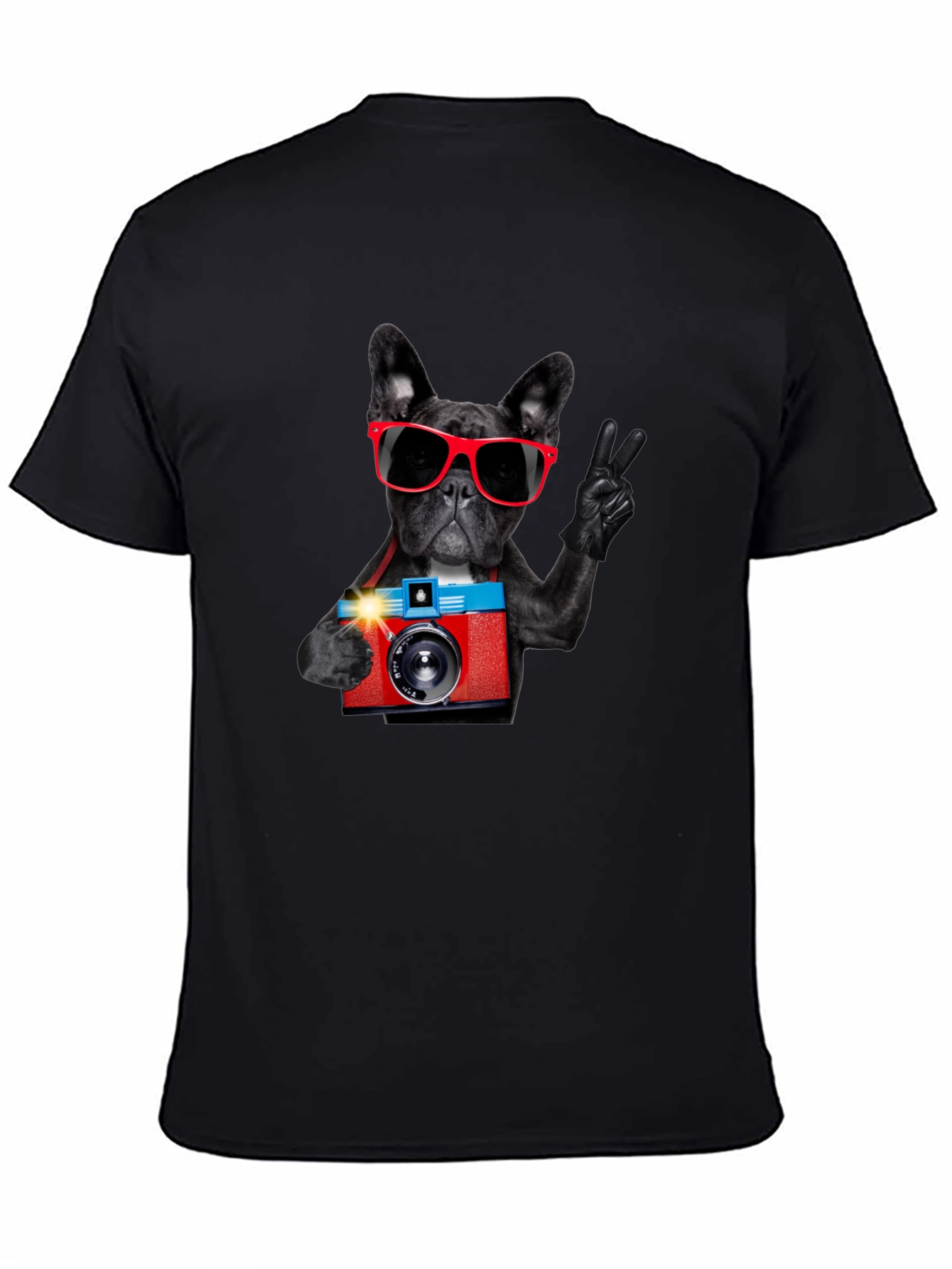 Black Dog Photographer Graphic T-Shirt view 4