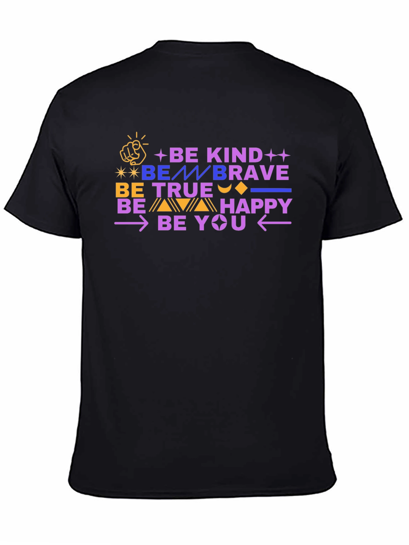 Black Be Kind Be Brave Graphic Tee - Unisex Soft Cotton T-Shirt view 4