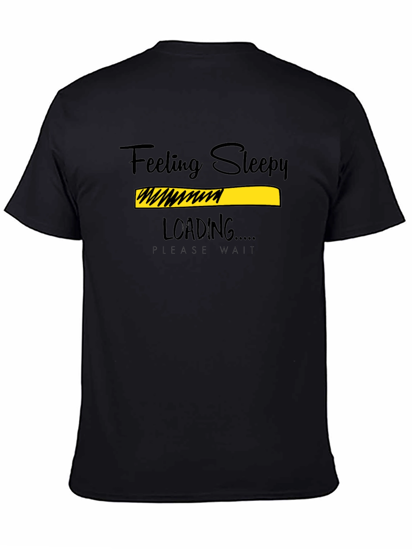 Black Feeling Sleepy Loading Graphic T-Shirt view 4