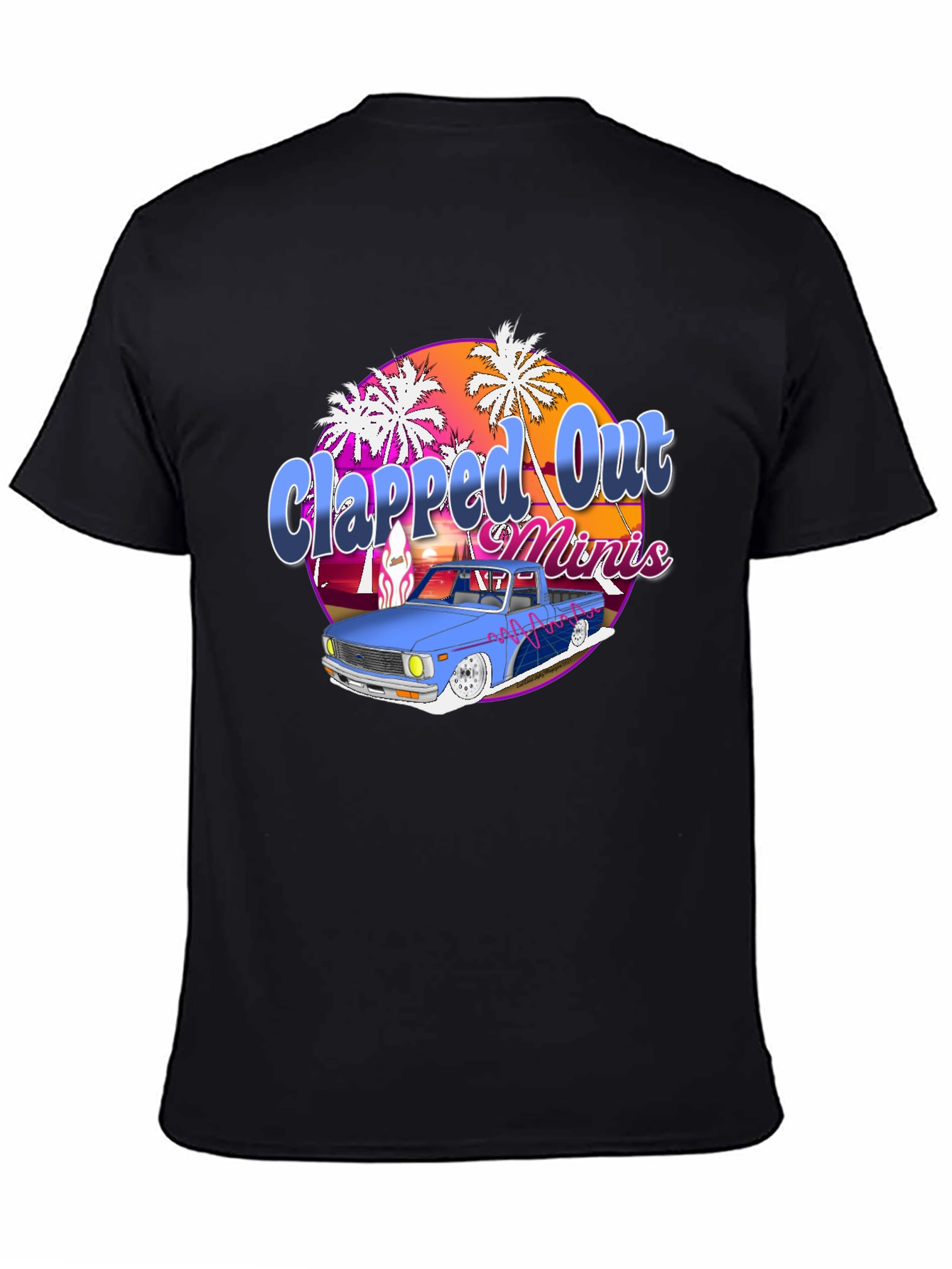 Black Clapped Out Minis Graphic T-Shirt view 4