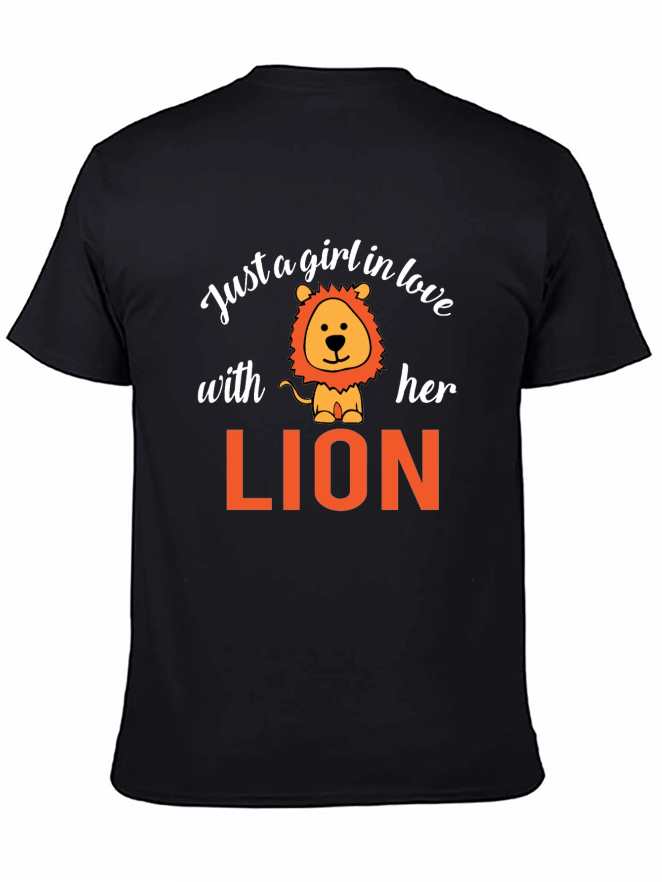 Black Just A Girl In Love With Her Lion Graphic T-Shirt view 4