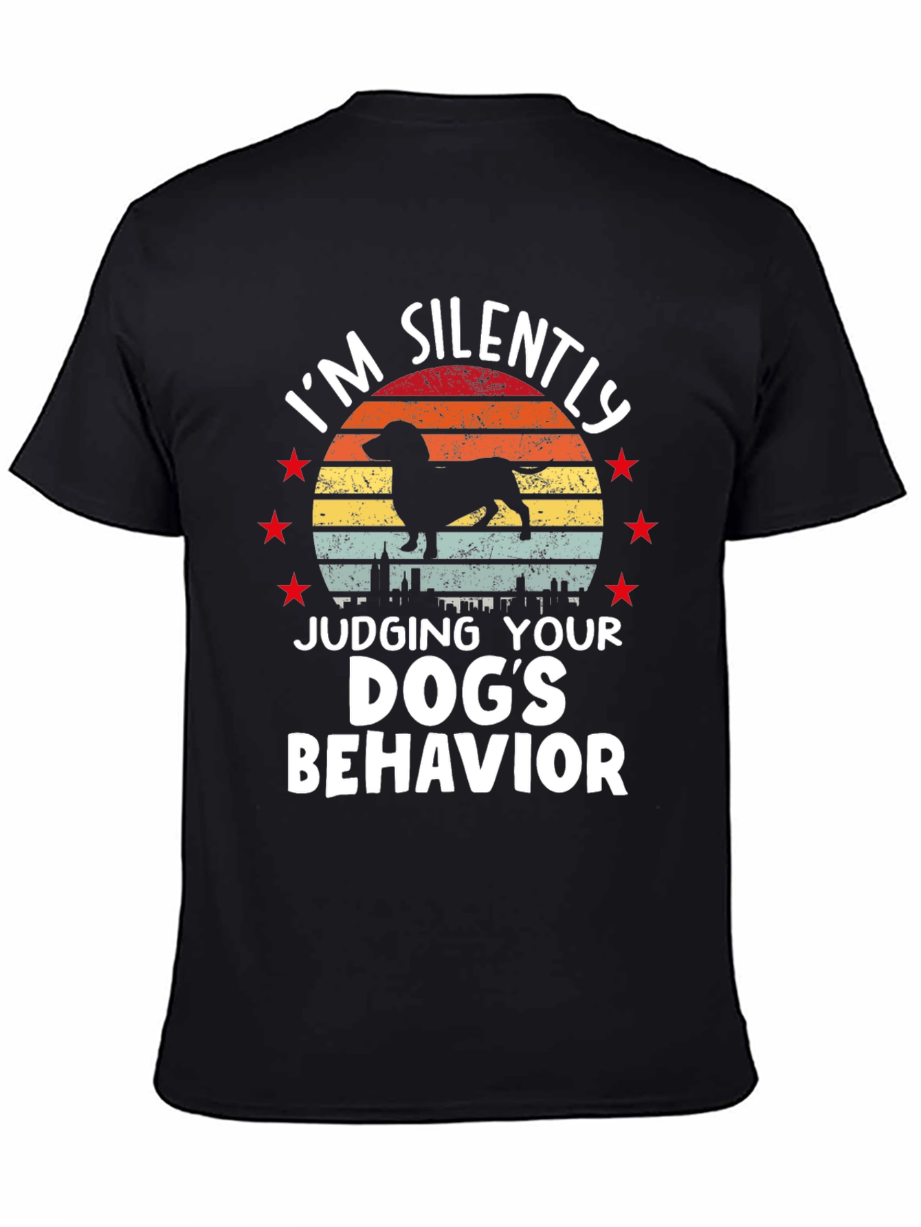 Black Funny Dog Judging T-Shirt view 4