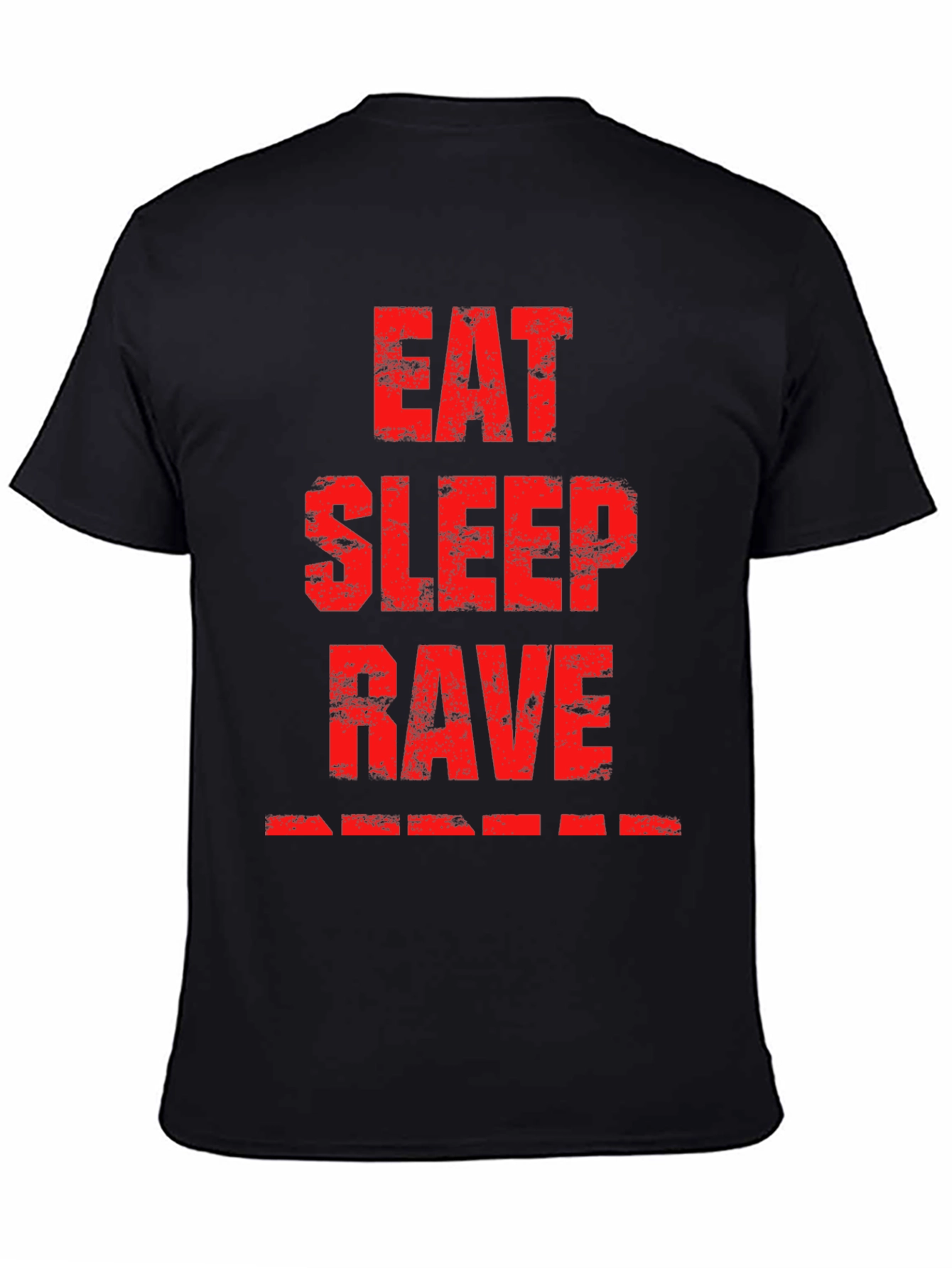 Black Eat Sleep Rave Black Graphic T-Shirt view 4
