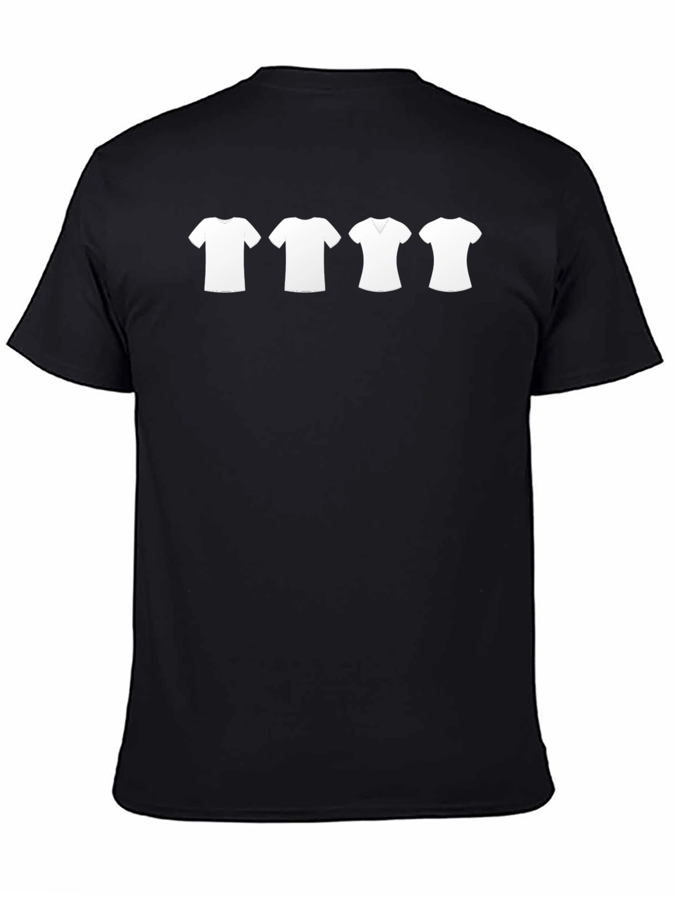 Black Men's Black T-Shirt with White Tee Graphic view 4