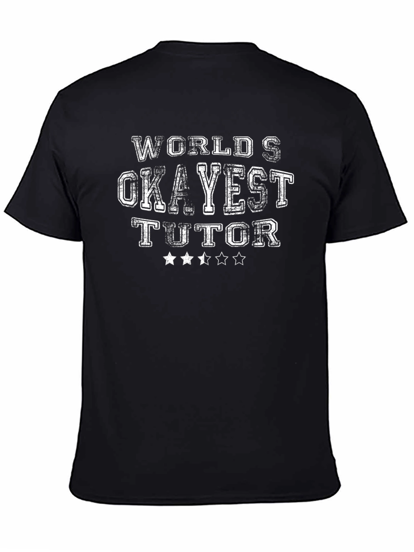 Black World's Okayest Tutor T-Shirt view 4