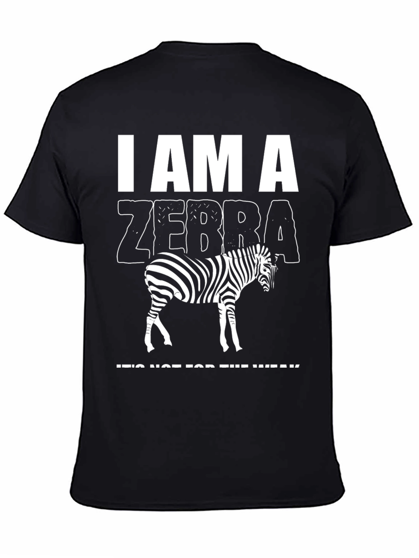 Black I am a Zebra Graphic T-Shirt view 4