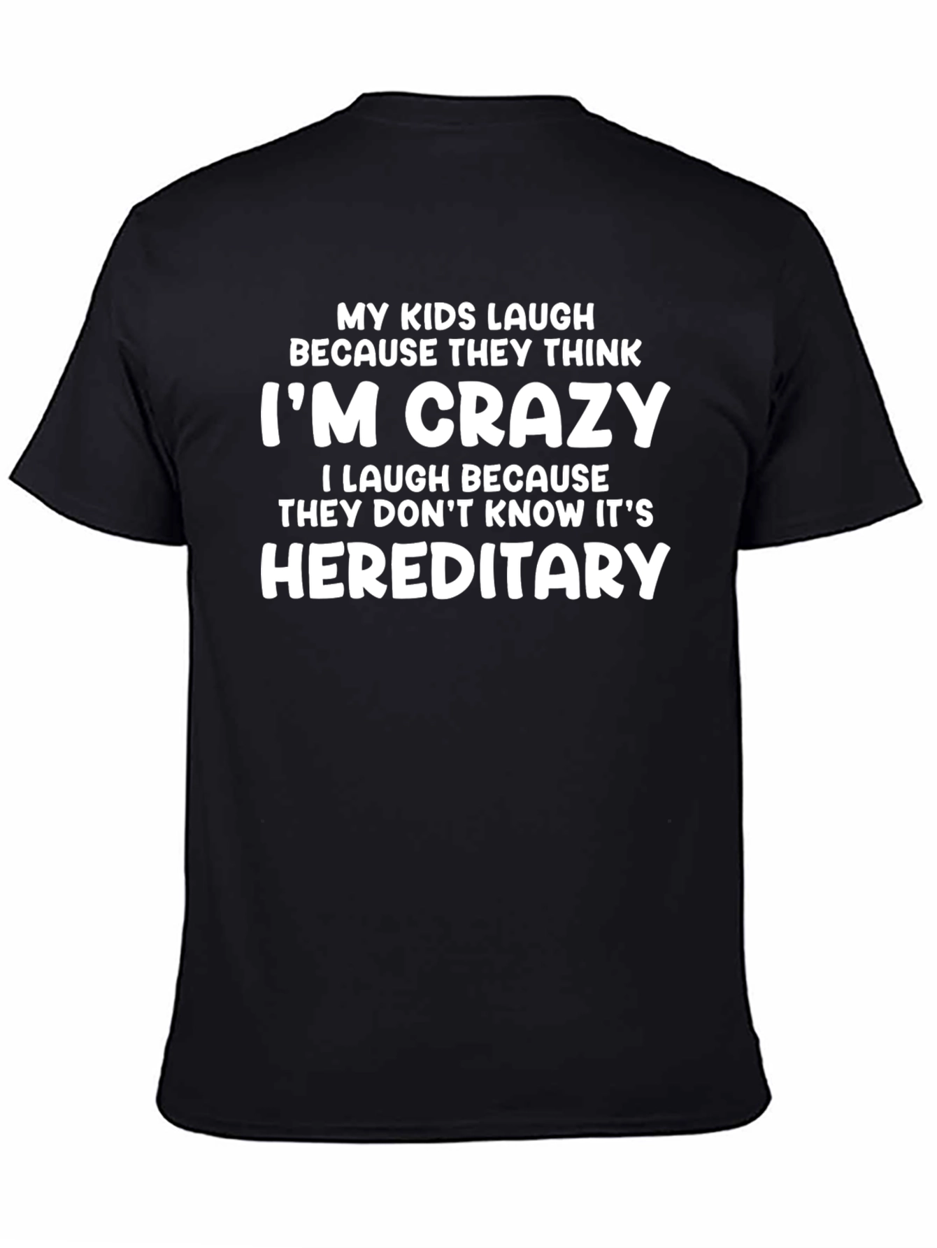 Black Funny Hereditary Crazy Kids T-Shirt  view 4