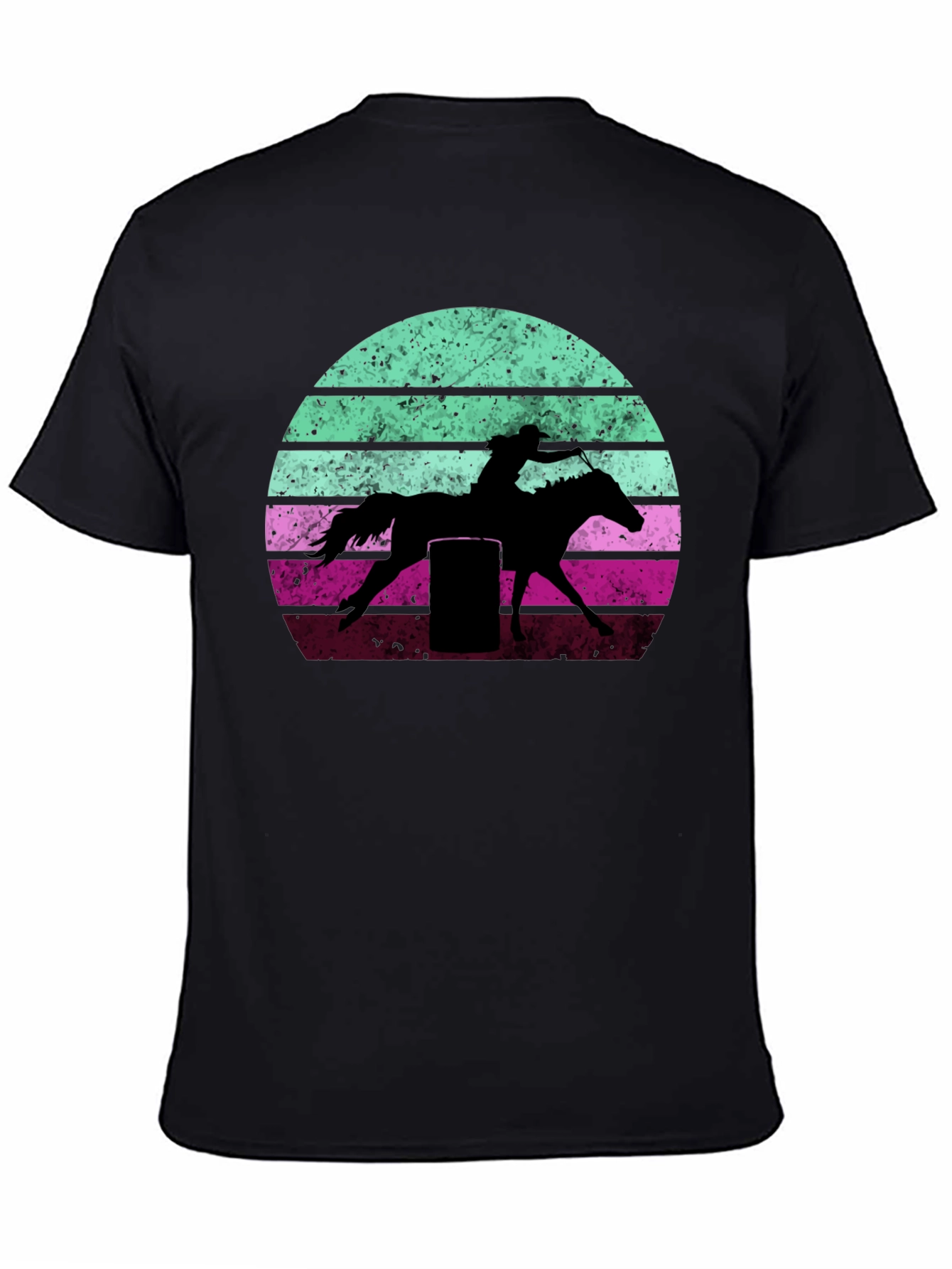 Black Retro Barrel Racing Graphic Tee view 4