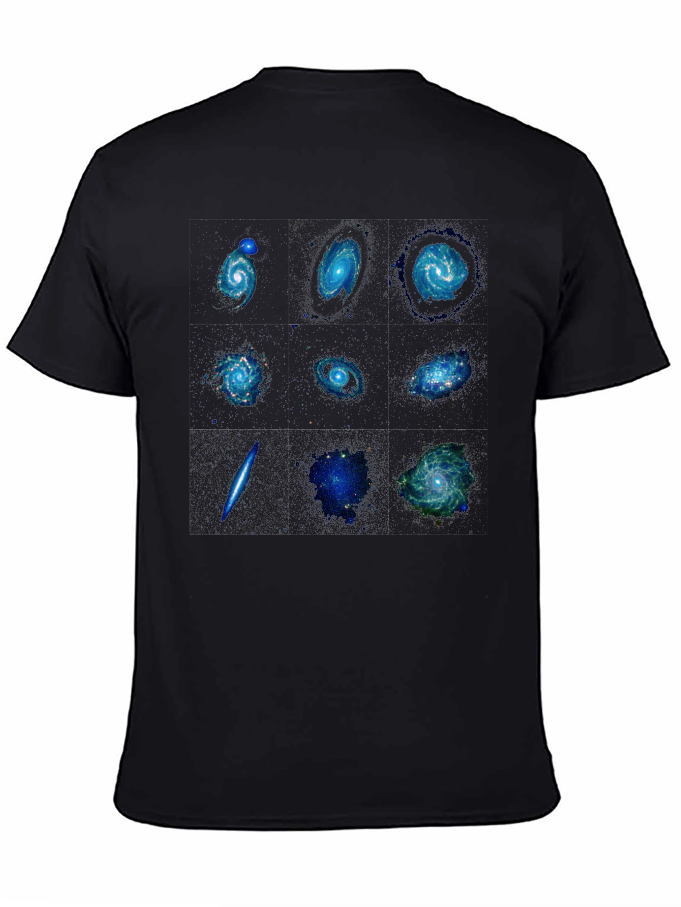 Black Galaxy Print Black T-Shirt - Space Design view 4