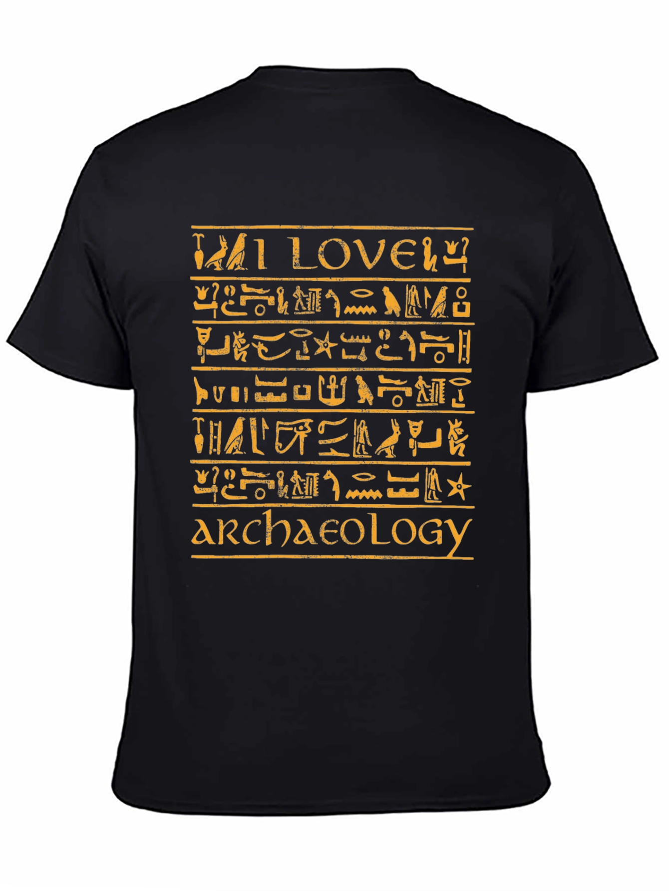 Black I LOVE Archaeology Hieroglyphic T-Shirt view 4