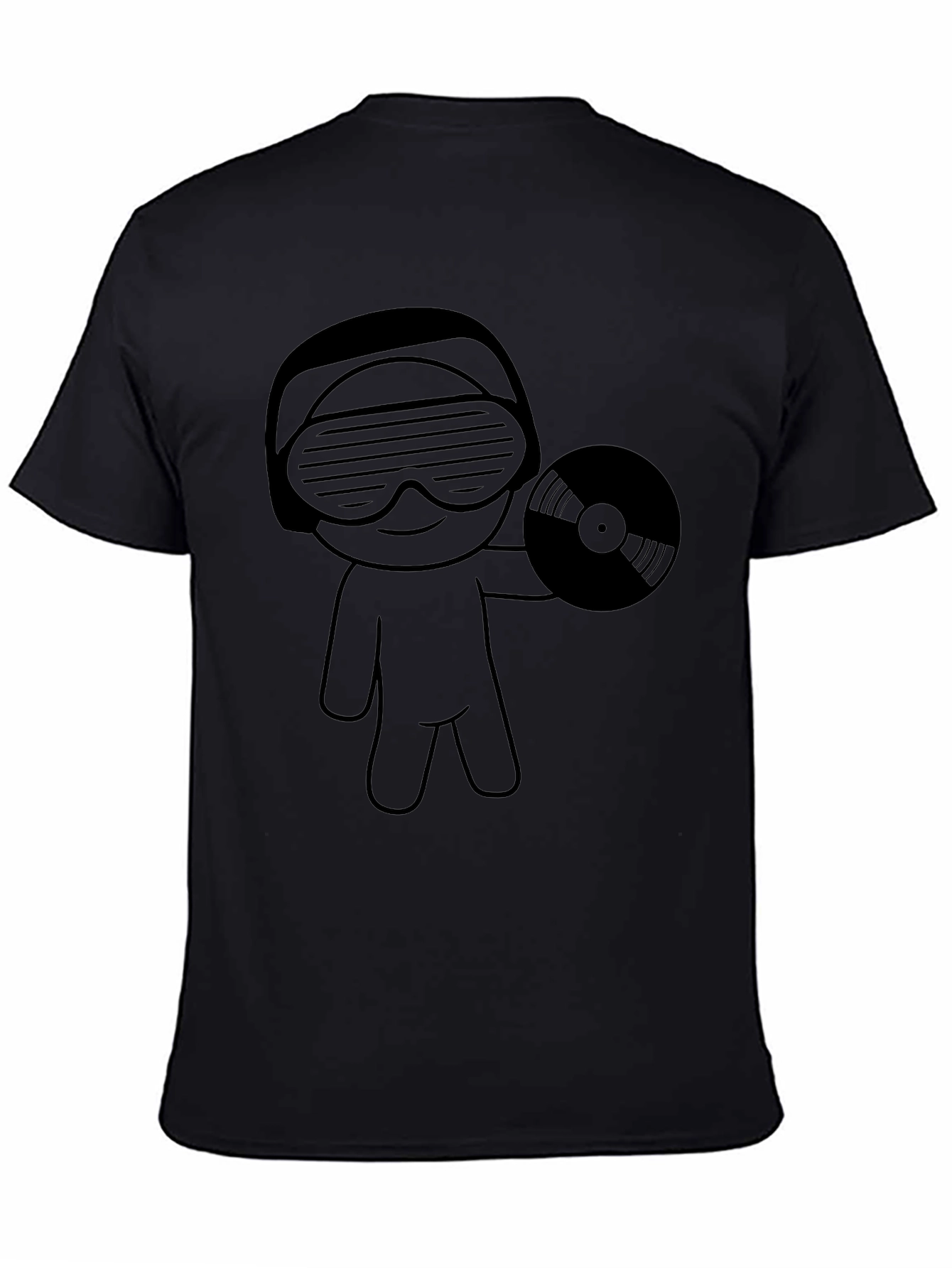 Black DJ Record Graphic Black T-Shirt view 4