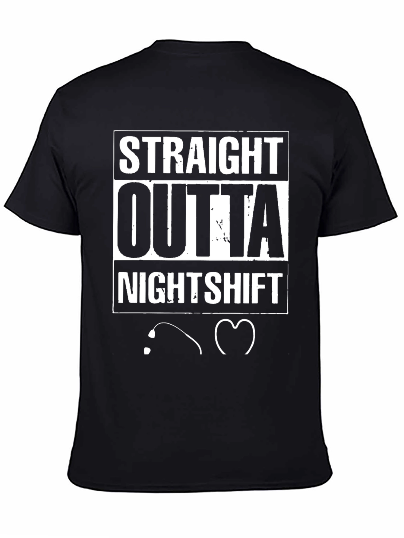 Black Straight Outta Nightshift Black Graphic Tee view 4