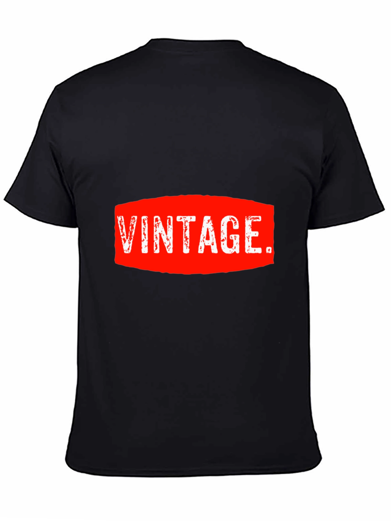 Black Vintage Graphic Tee - Red and White on Black view 4