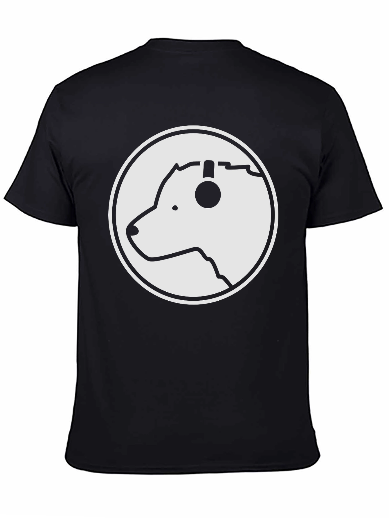 Black Dog DJ Graphic Tee - Cool Canine Headphones T-Shirt view 4