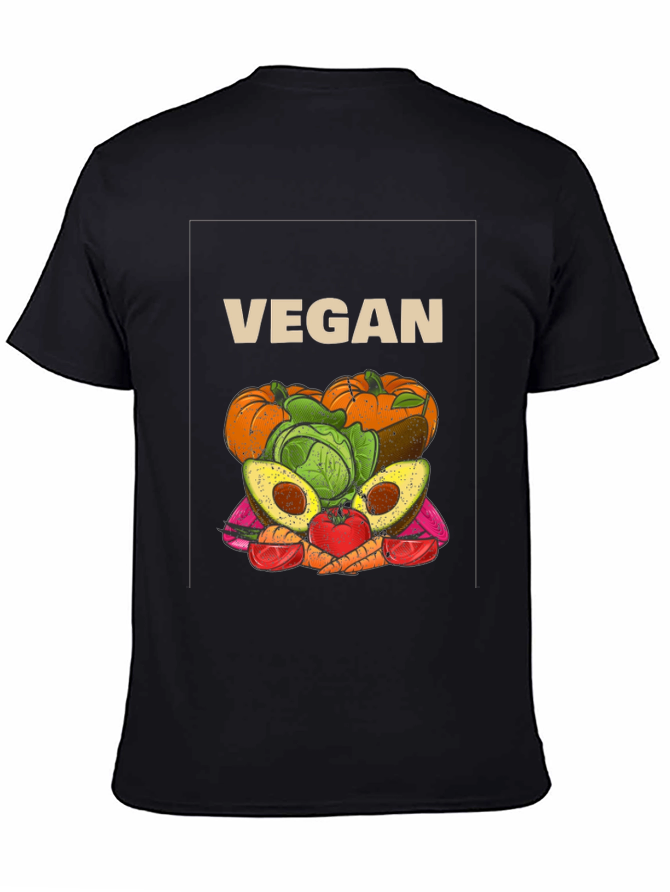 Black Vegan Food T-Shirt - Unisex Healthy Lifestyle Tee view 4