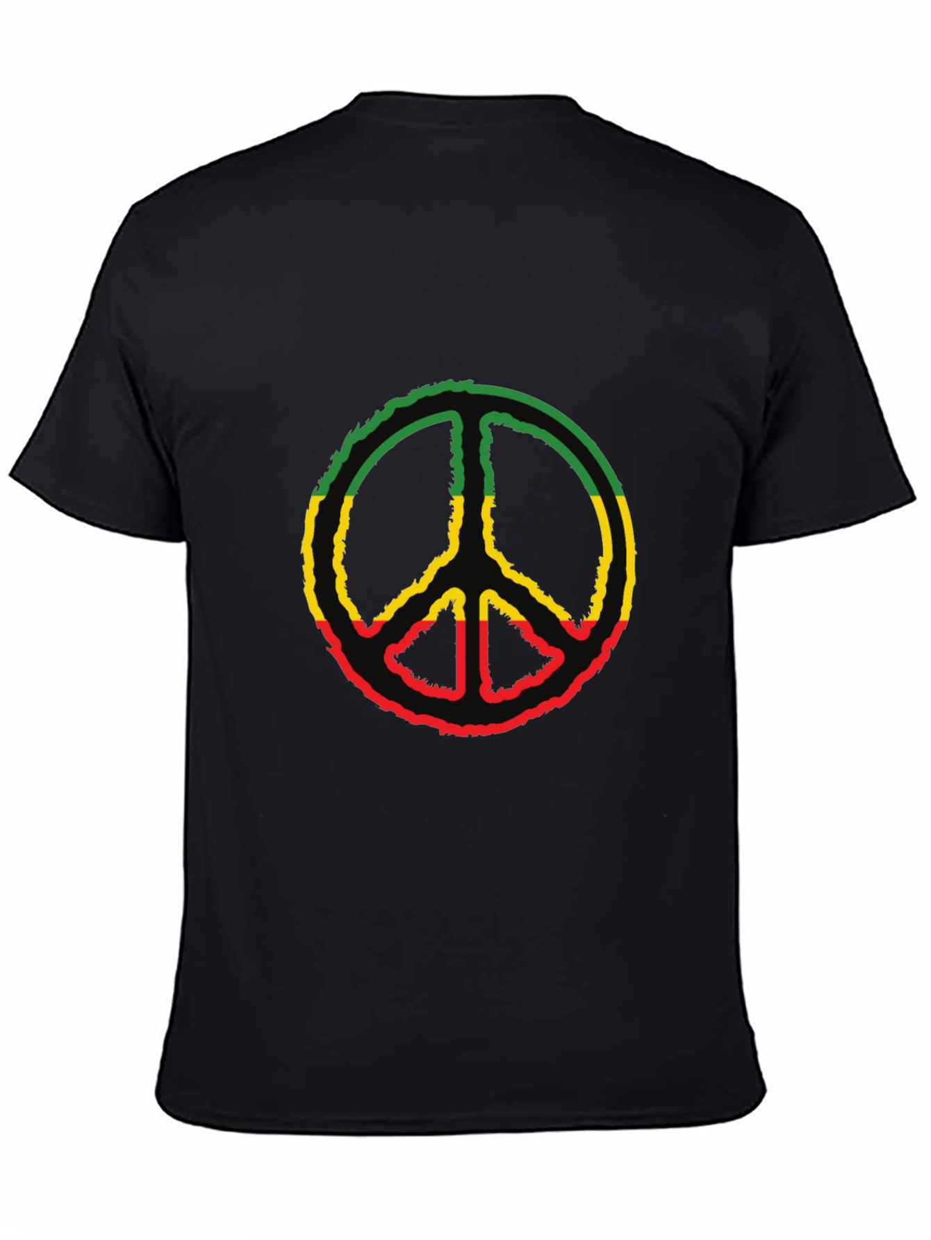 Black Peace Sign Rasta T-Shirt view 4