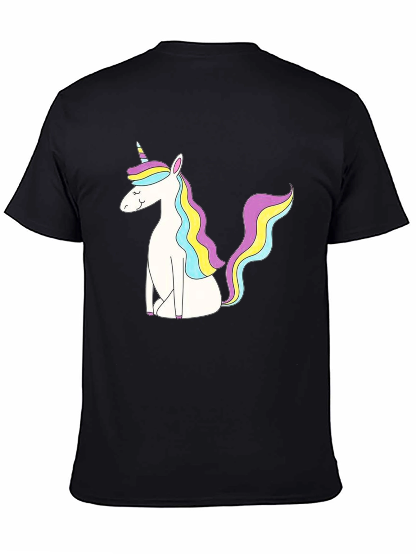 Black Unicorn Graphic Black T-Shirt - Magical Comfort view 4