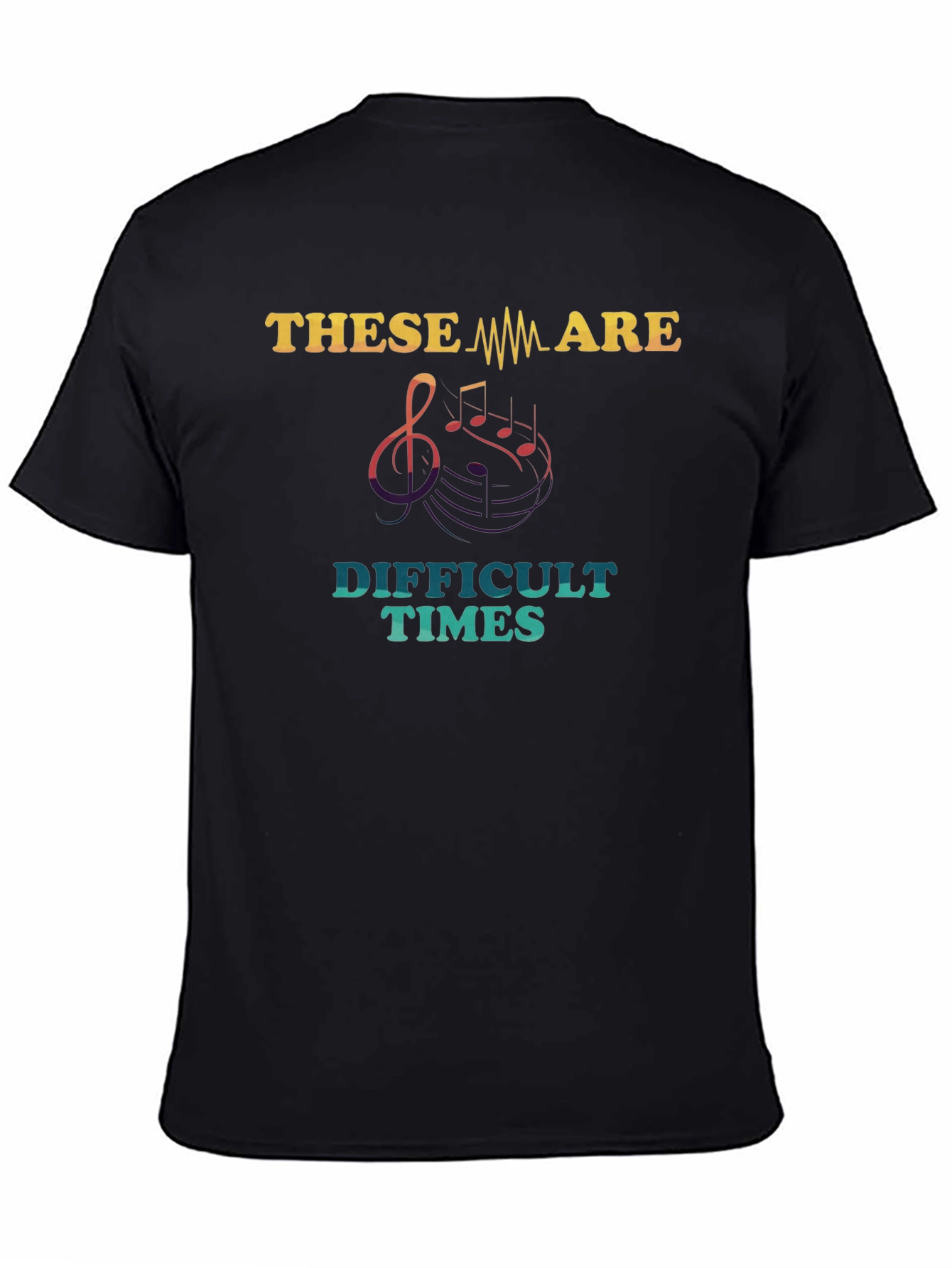 Black Difficult Times Music T-Shirt view 4