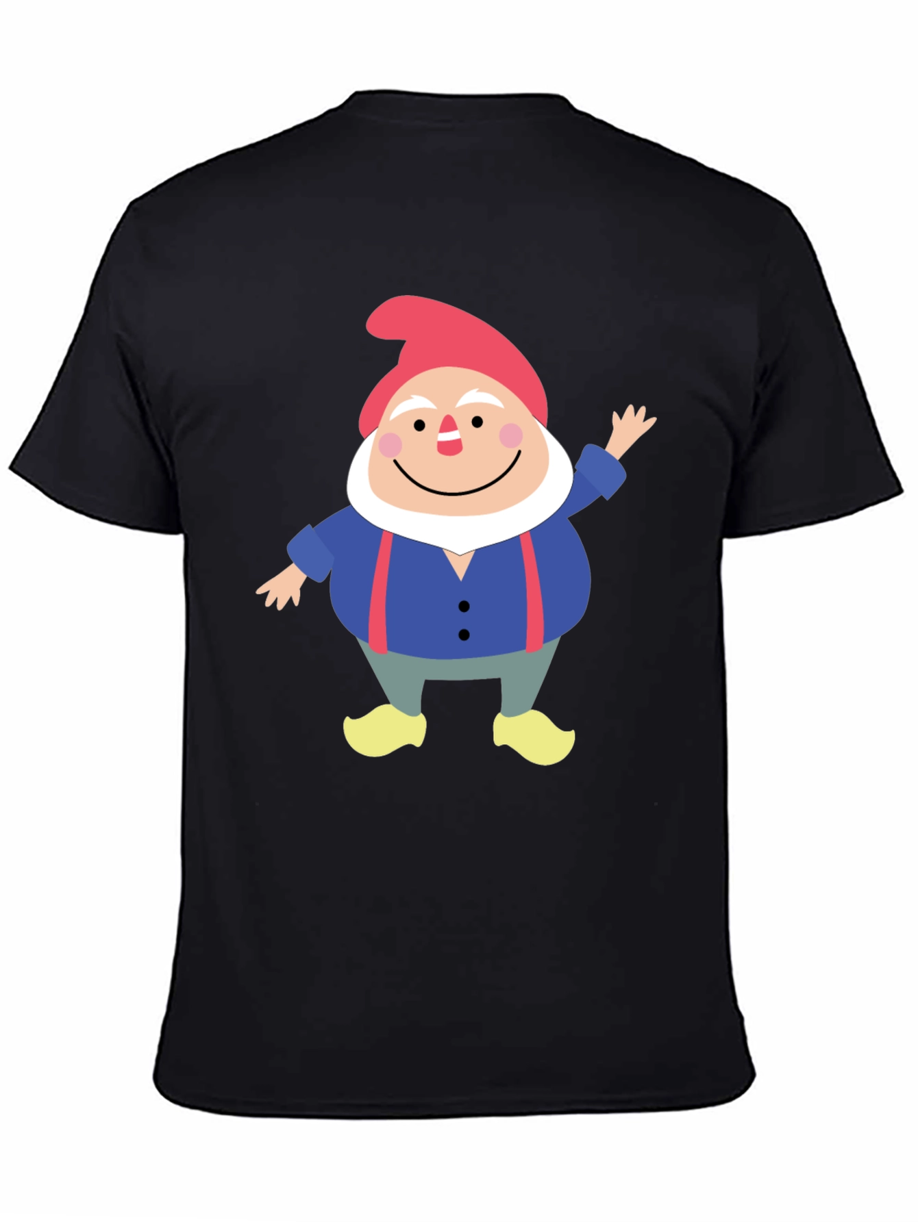 Black Gnome Graphic Tee - Funny Cartoon Shirt view 4