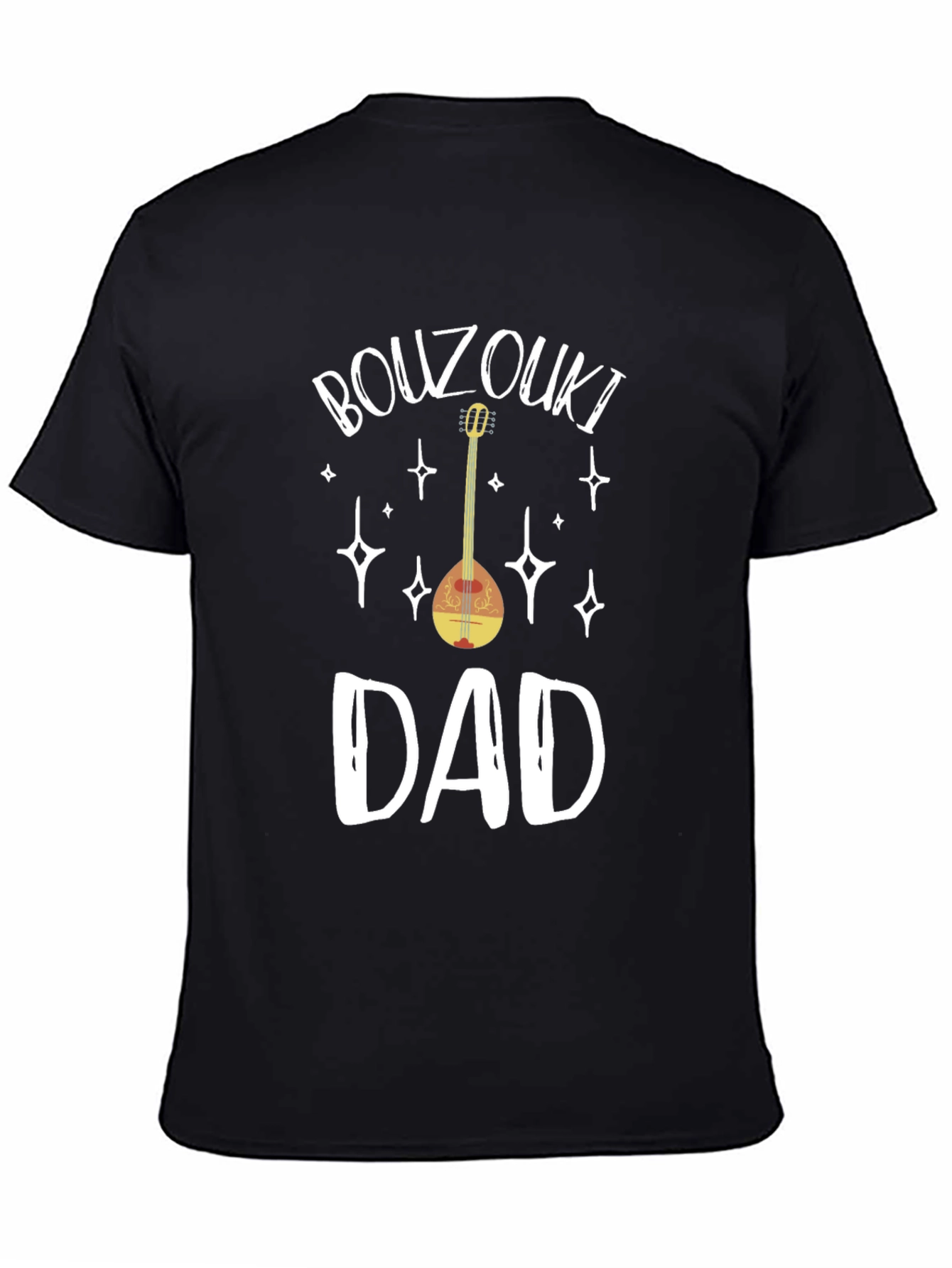 Black Bouzouki Dad T-Shirt - Greek Music Lover Tee view 4