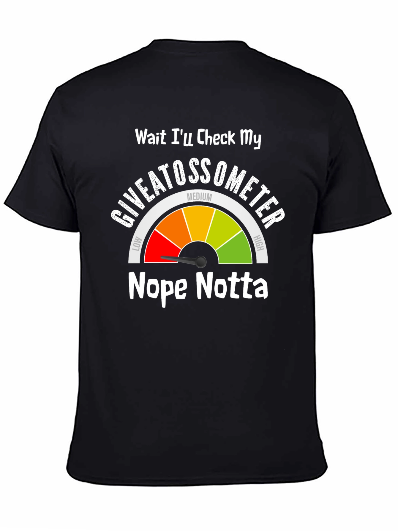 Black Giveatossometer Graphic T-Shirt - Sarcastic Humor Tee view 4