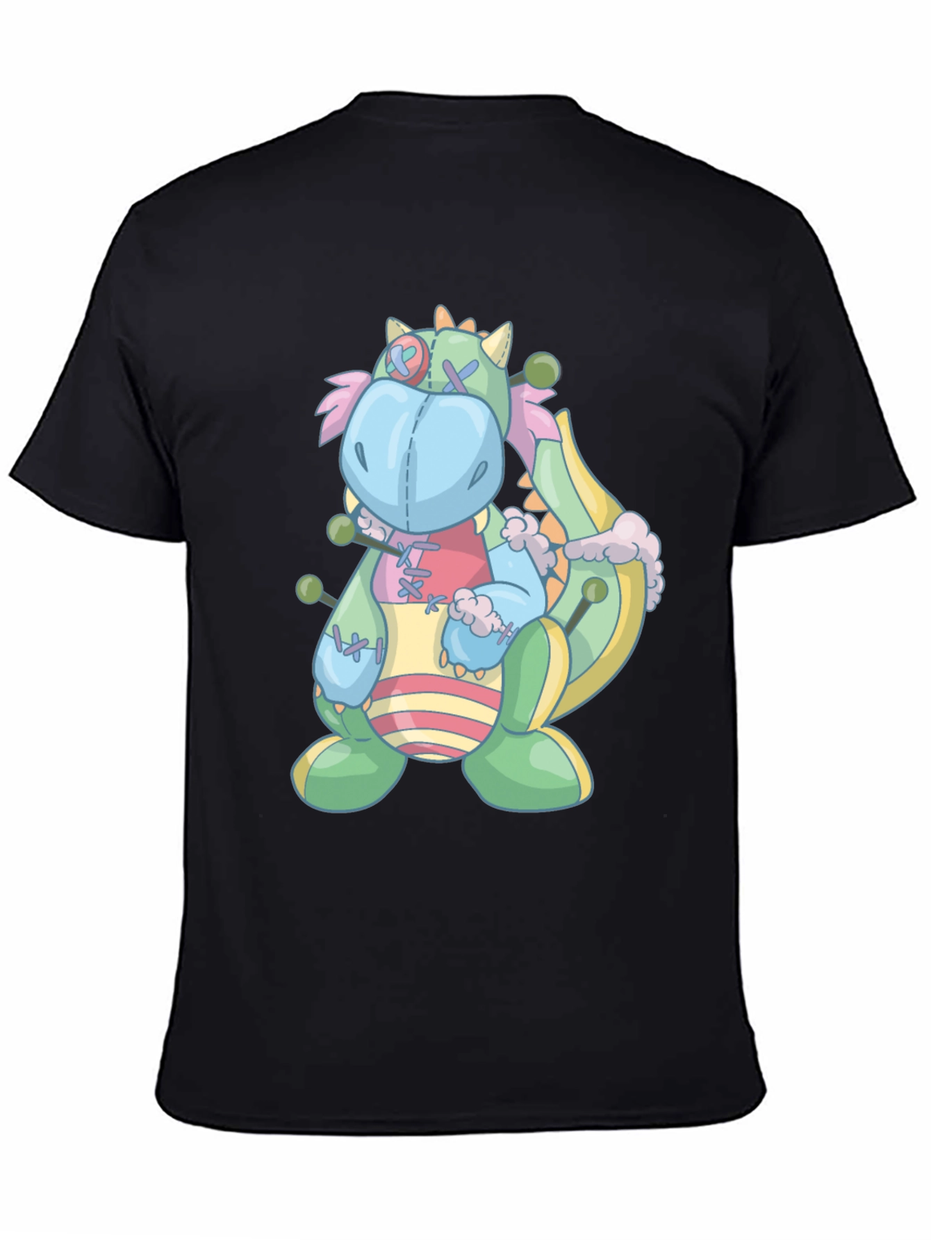 Black Whimsical Stuffed Dragon Graphic Tee view 4