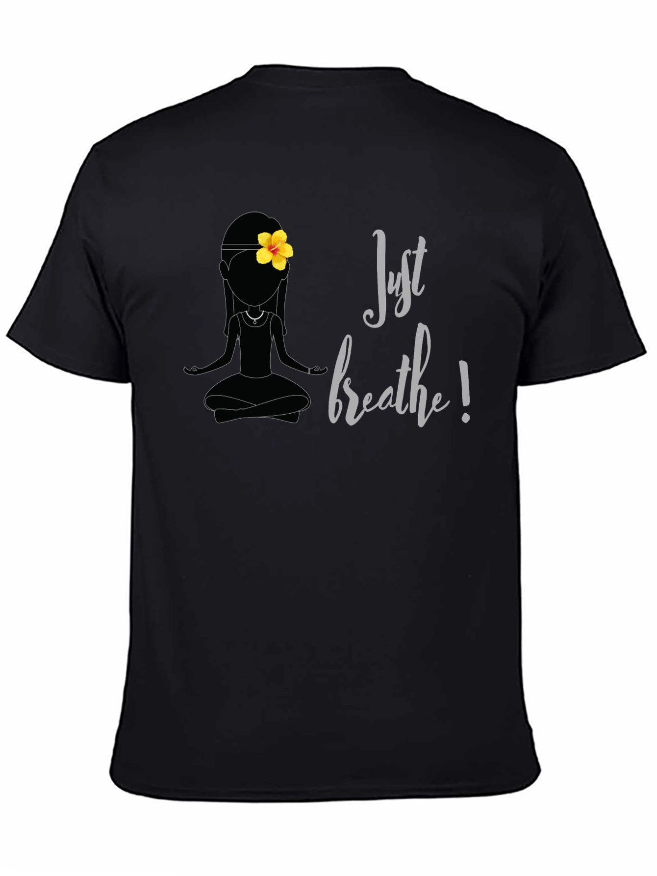 Black Just Breathe Yoga T-Shirt - Relaxed Fit view 4