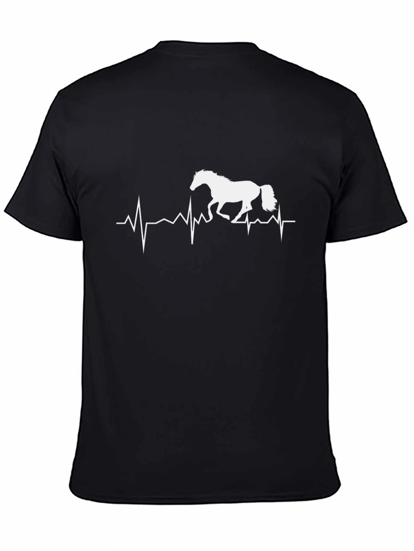 Black Horse Heartbeat Graphic T-Shirt - Black view 4