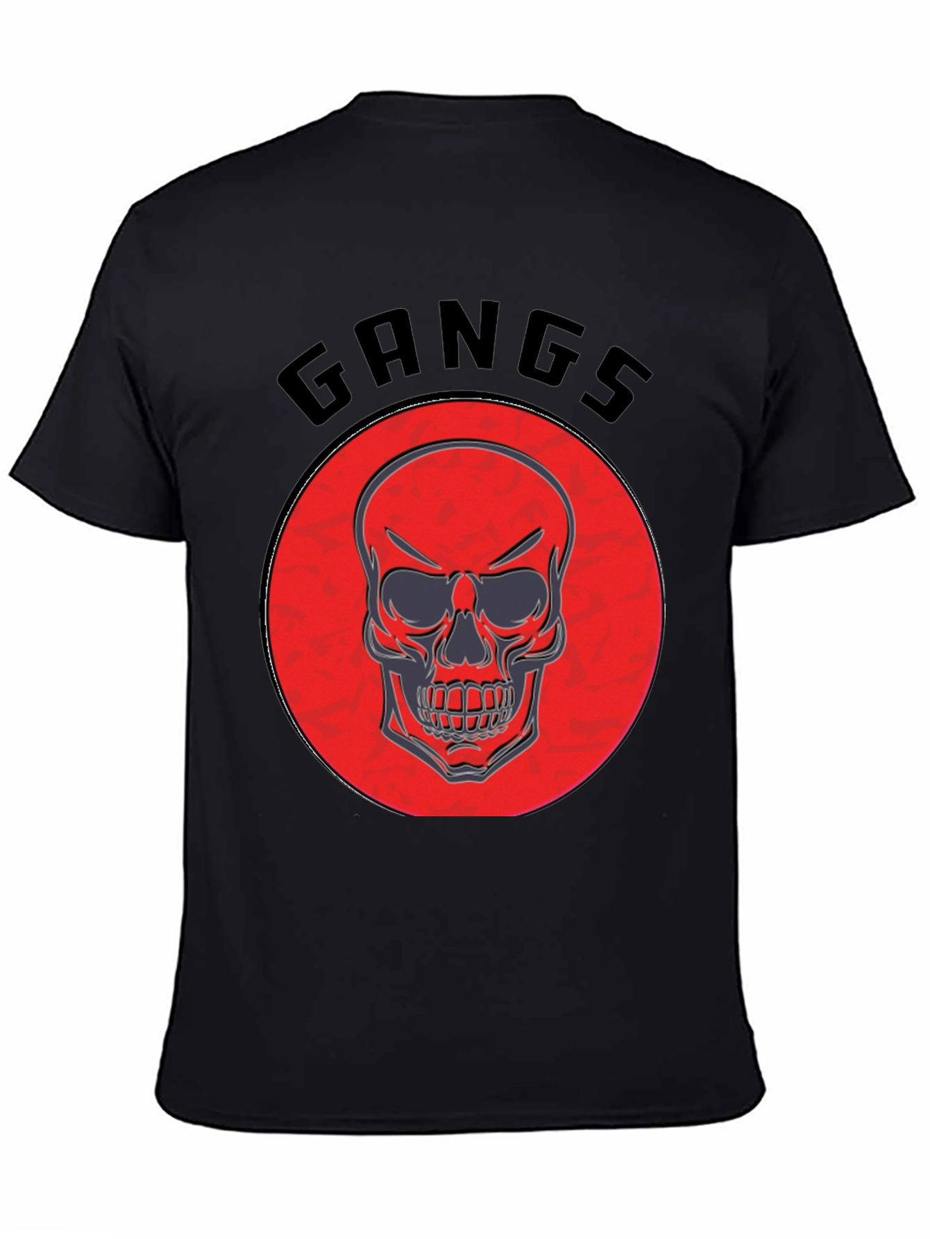 Black Gangs Skull Graphic T-Shirt view 4