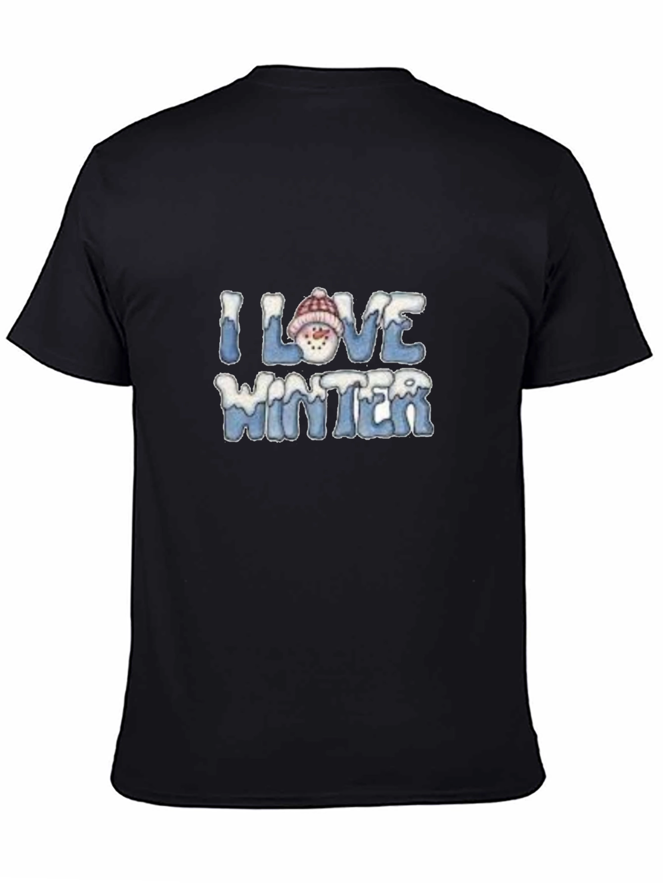 Black I Love Winter Graphic Tee - Black view 4