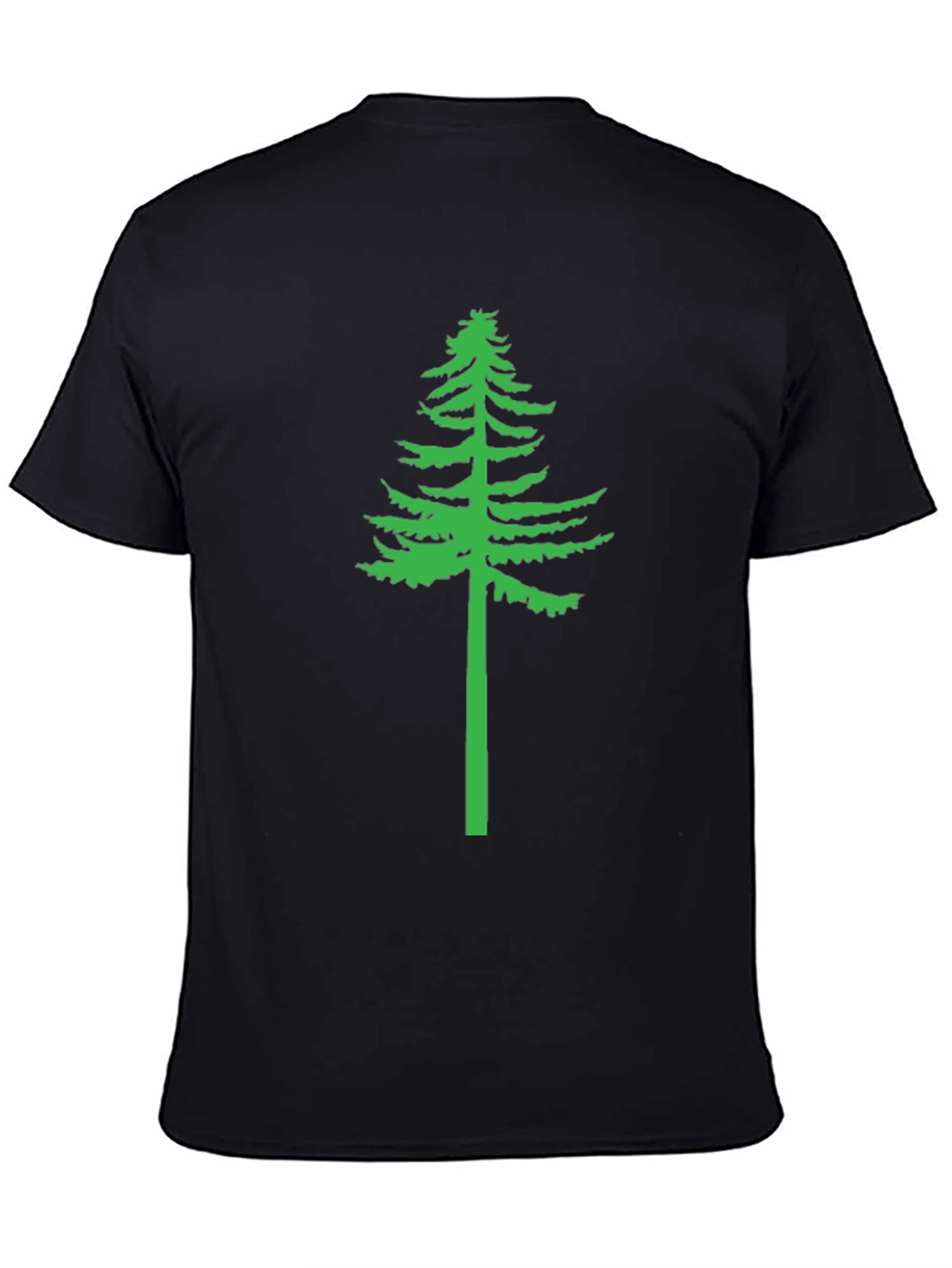 Black Green Tree Graphic Black T-Shirt view 4
