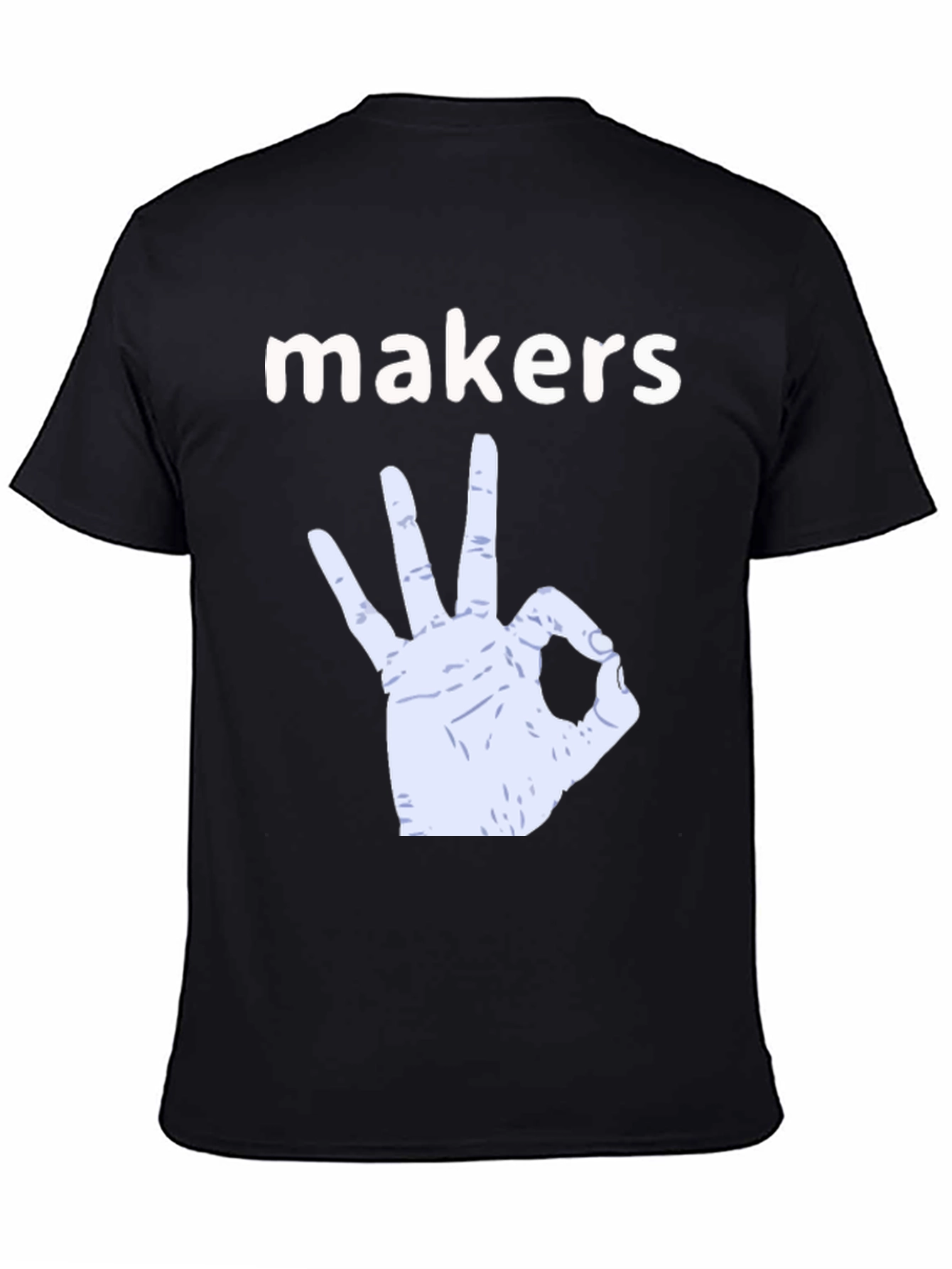 Black Makers Gesture Graphic T-Shirt - Black Cotton Tee view 4