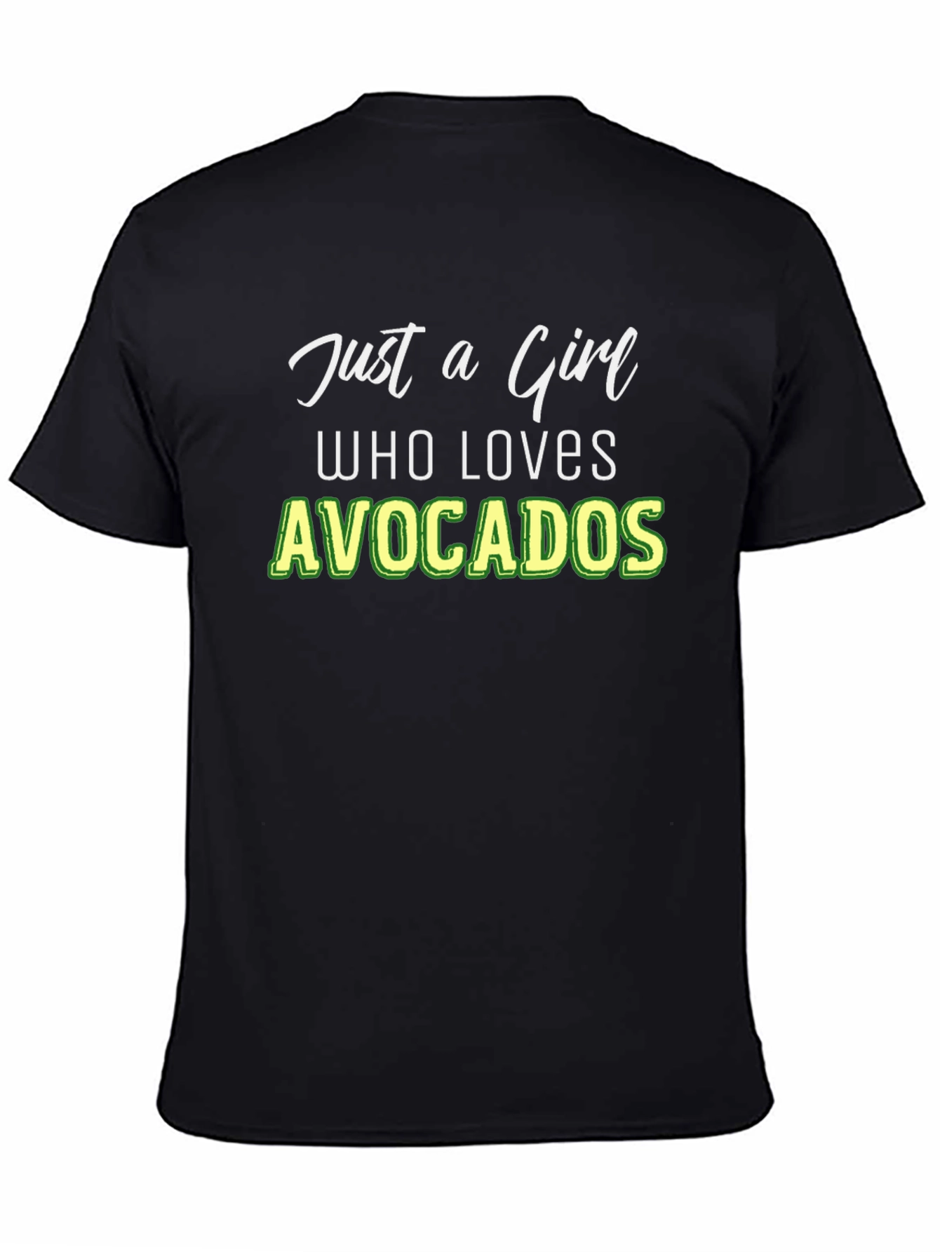 Black Just a Girl Who Loves Avocados Graphic Tee view 4