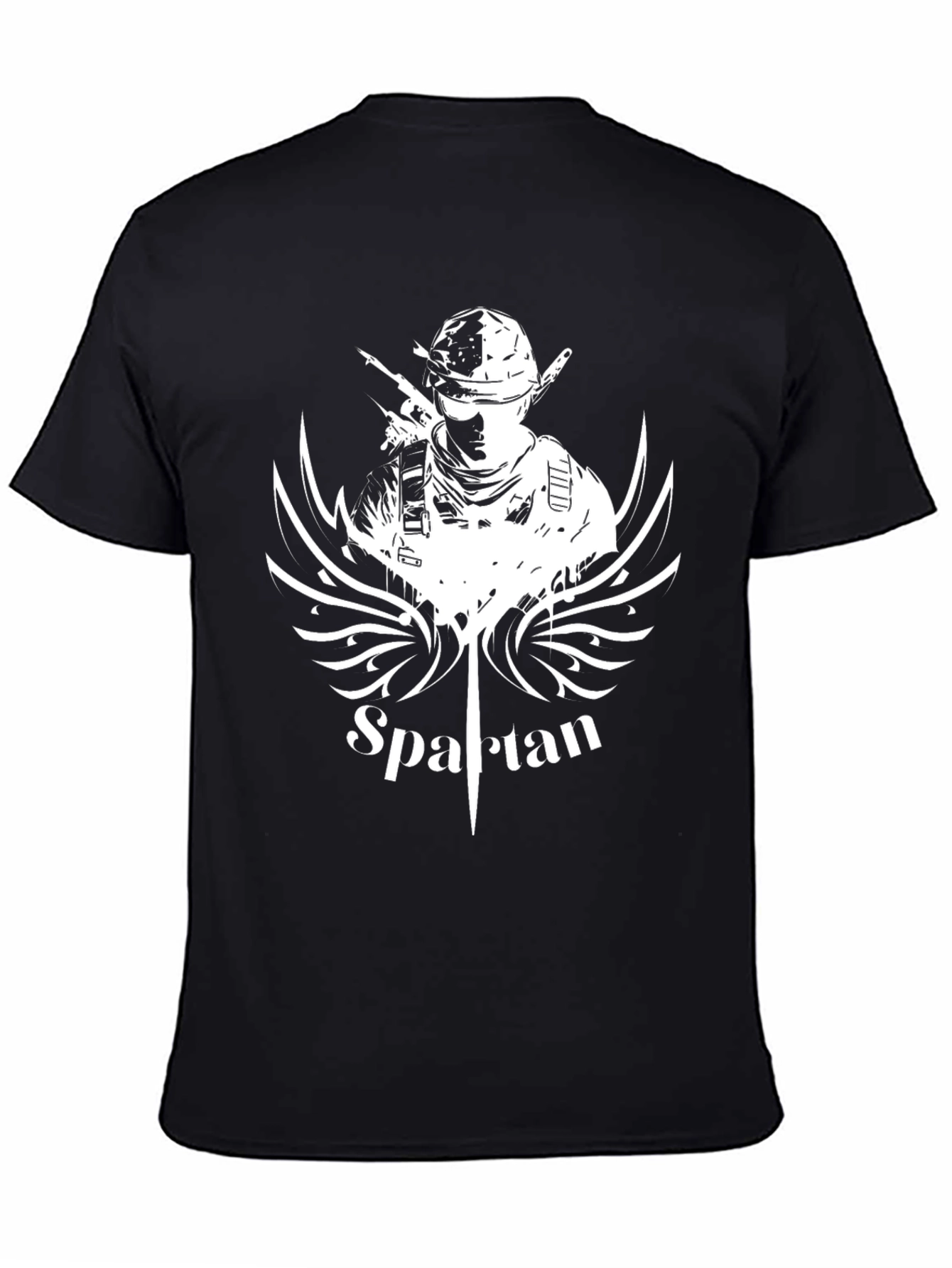 Black Spartan Graphic Tee - Black view 4