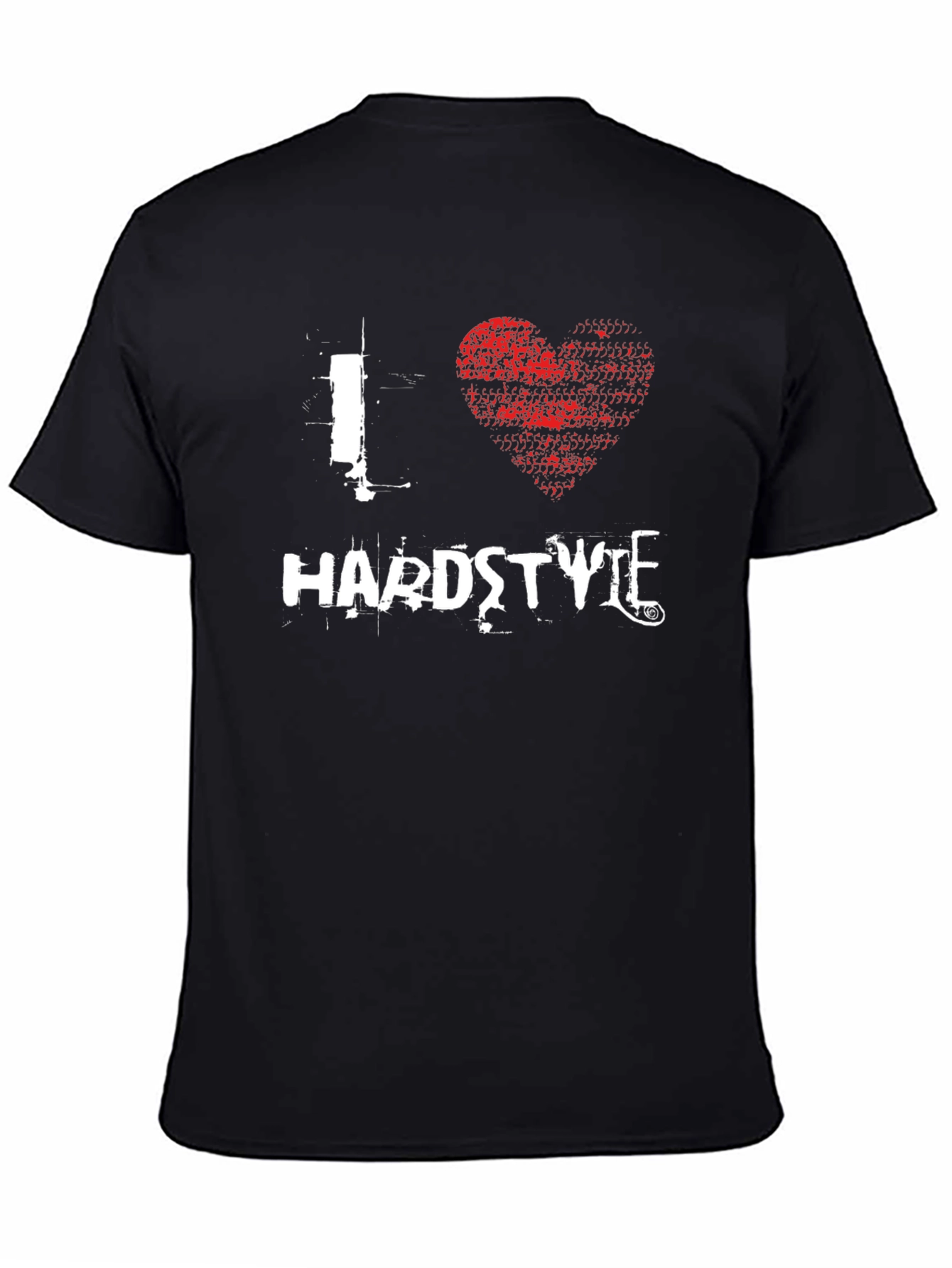 I Love Hardstyle T-Shirt, Black Graphic Tee - 4