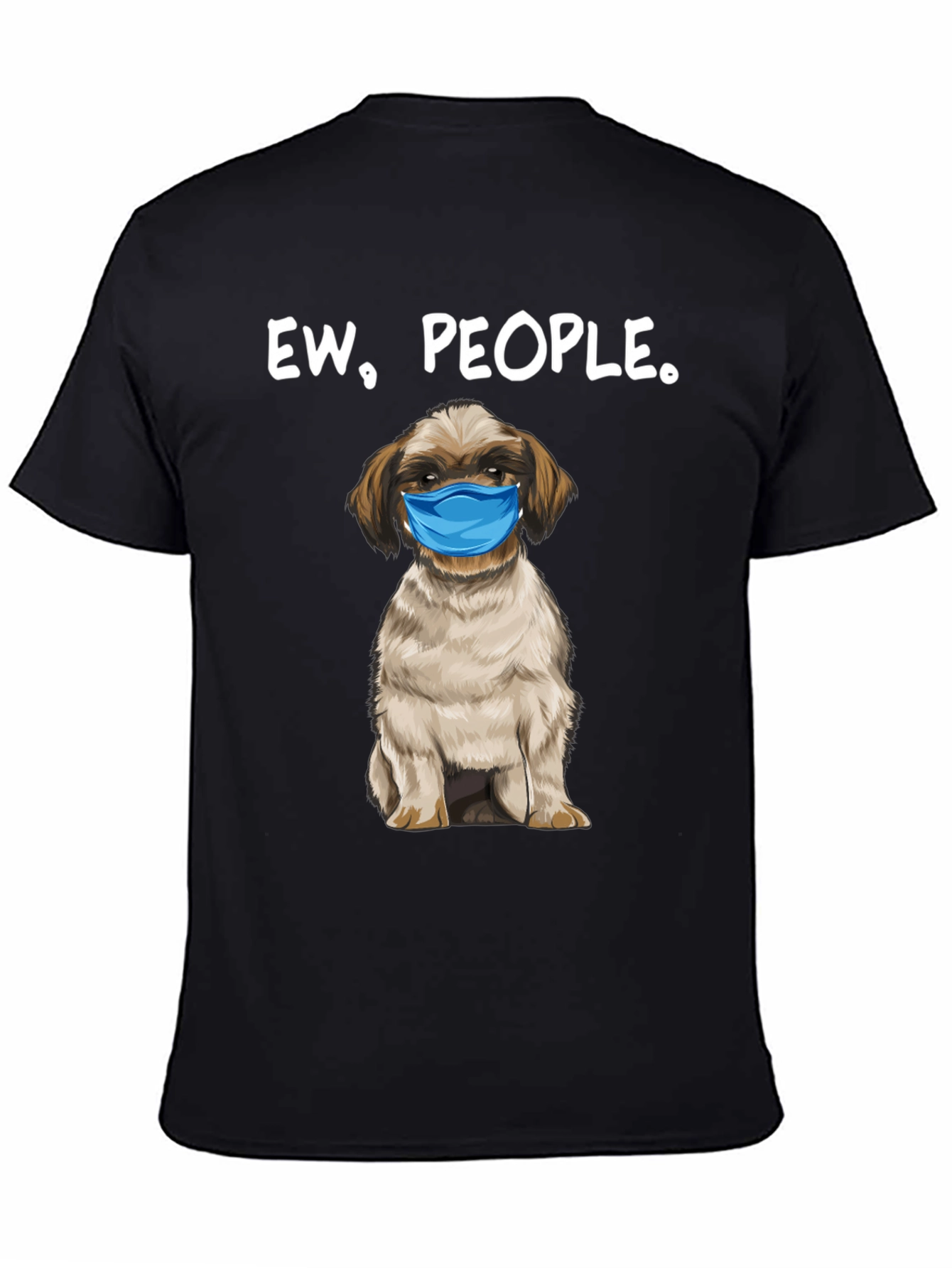 Black Ew, People. Funny Dog Face Mask Graphic T-Shirt view 4