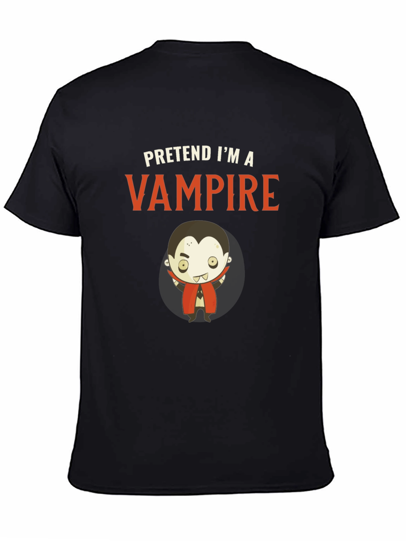 Black Pretend I'm A Vampire - Funny Halloween T-Shirt view 4