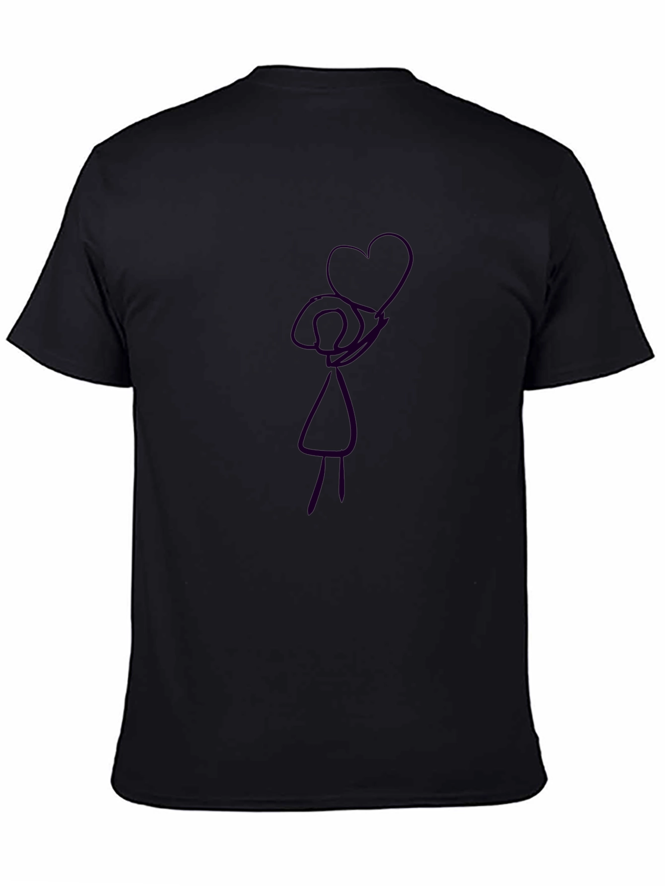 Black Heart Girl Graphic Black T-Shirt view 4