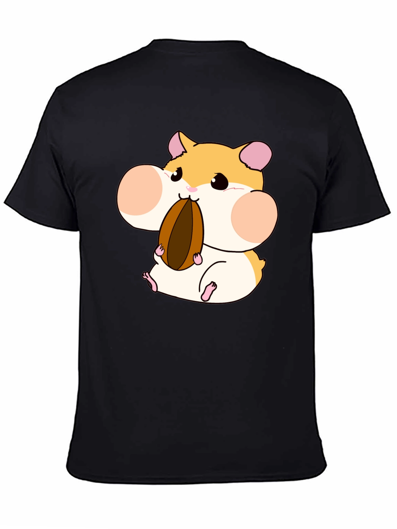 Black Hamster Lover T-Shirt - Cartoon Hamster Graphic Tee view 4