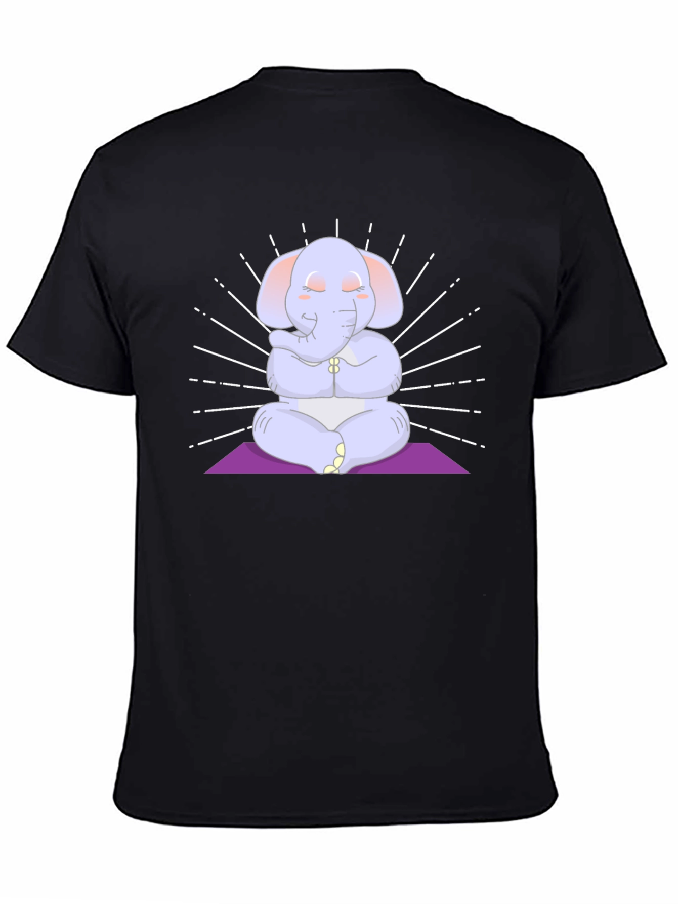 Black Zen Elephant Graphic T-Shirt view 4