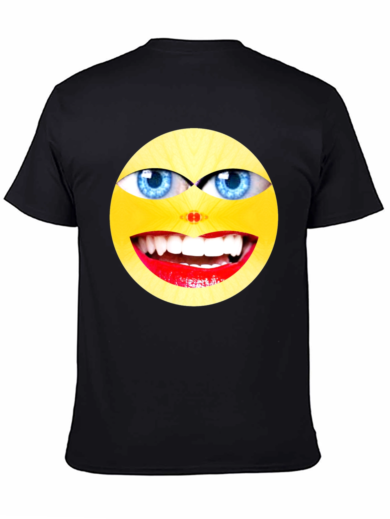 Black Funny Emoji Graphic Black T-Shirt view 4