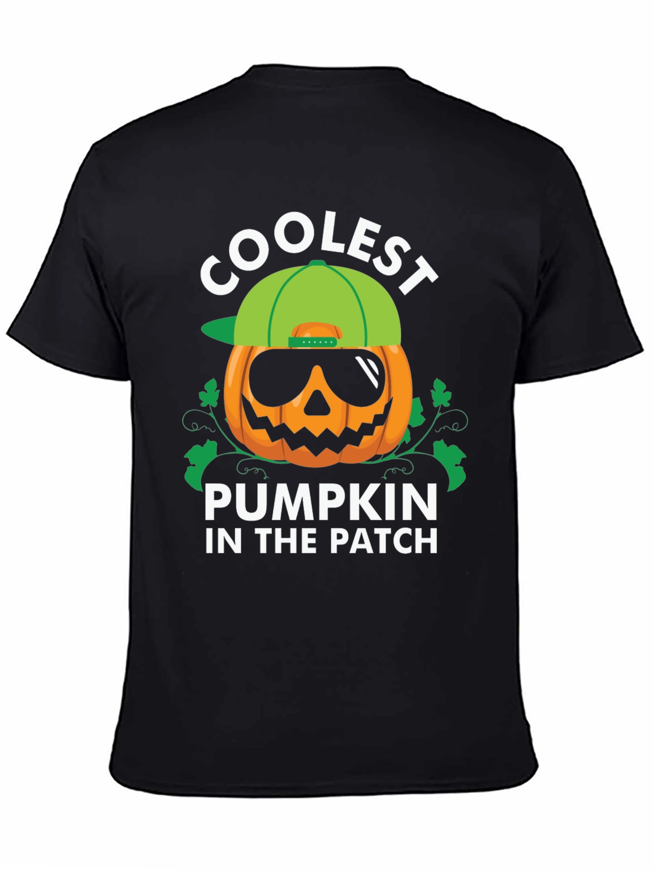 Black Coolest Pumpkin in the Patch Black T-Shirt view 4