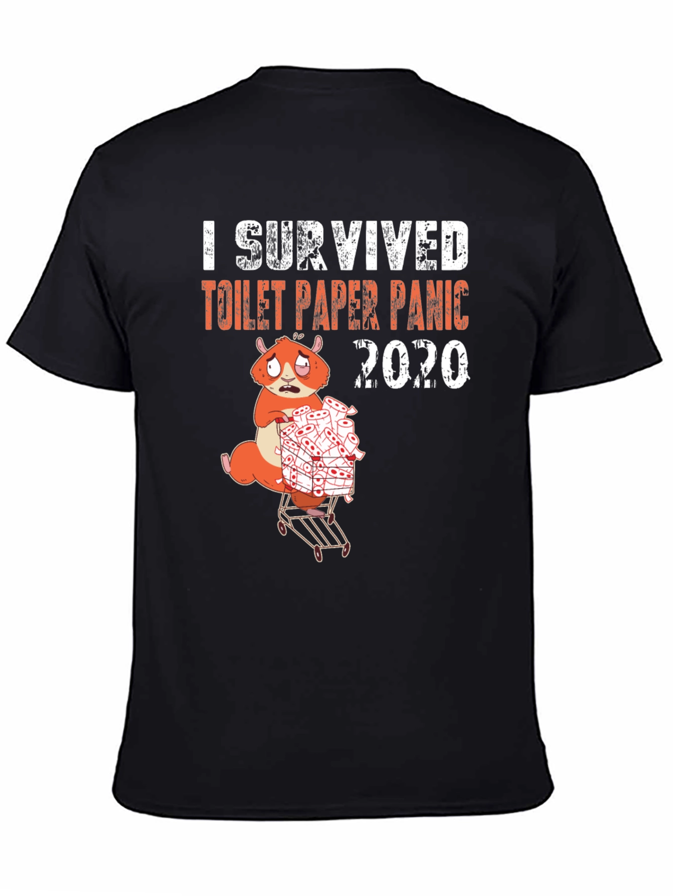 Black I Survived Toilet Paper Panic 2020 T-Shirt view 4